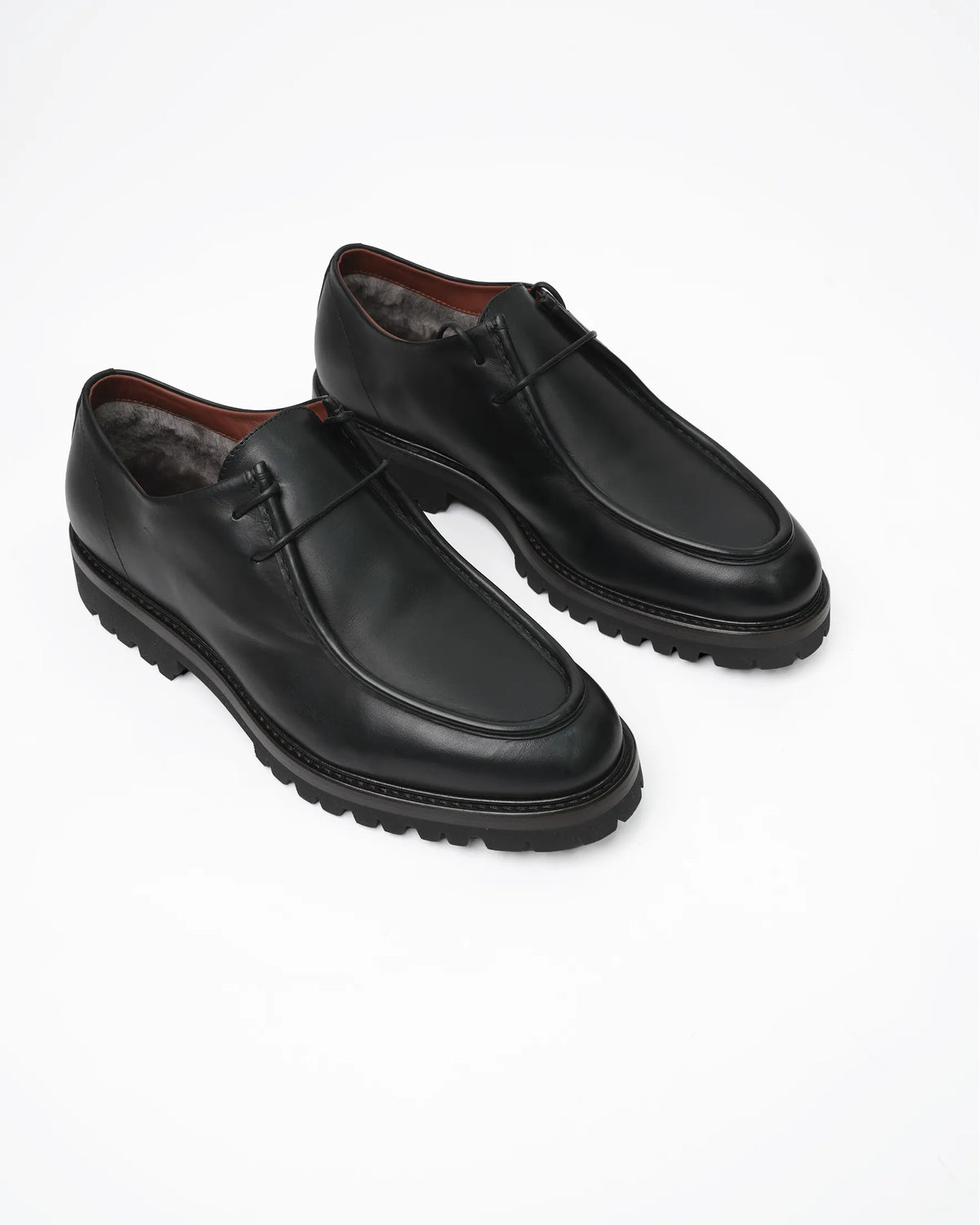 Men's Leather Apron-Toe Derby - Black