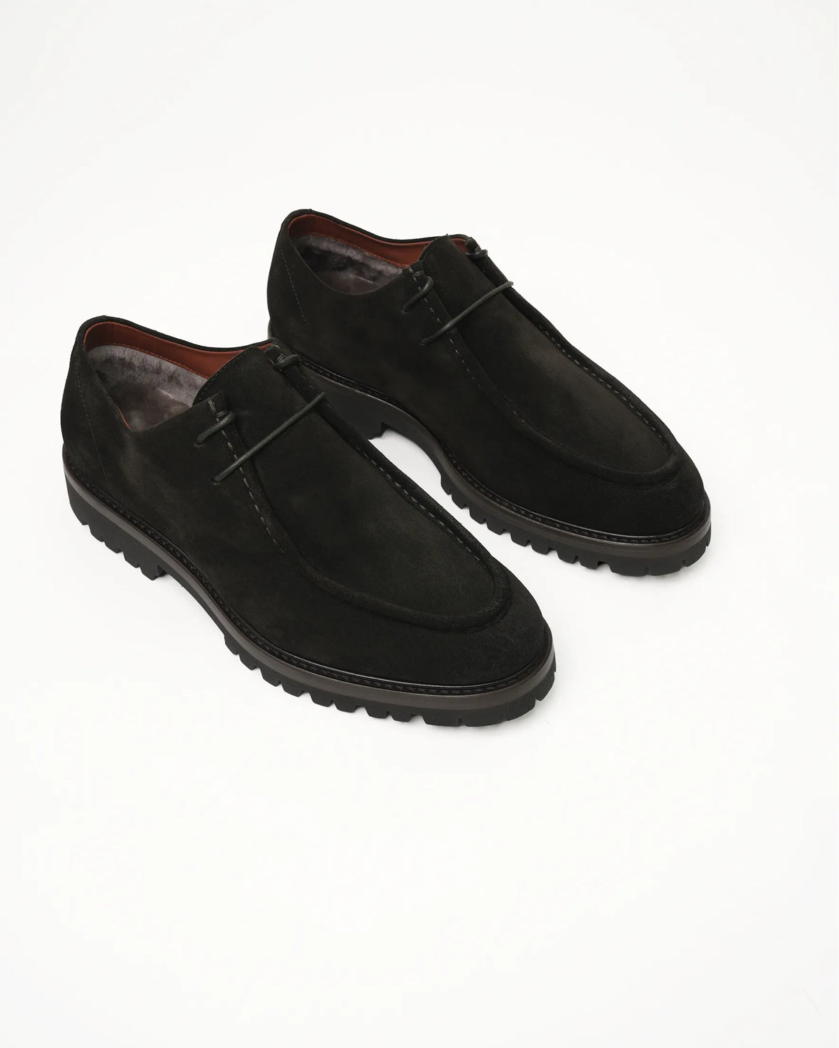 Men's Suede Apron-Toe Derby - Black