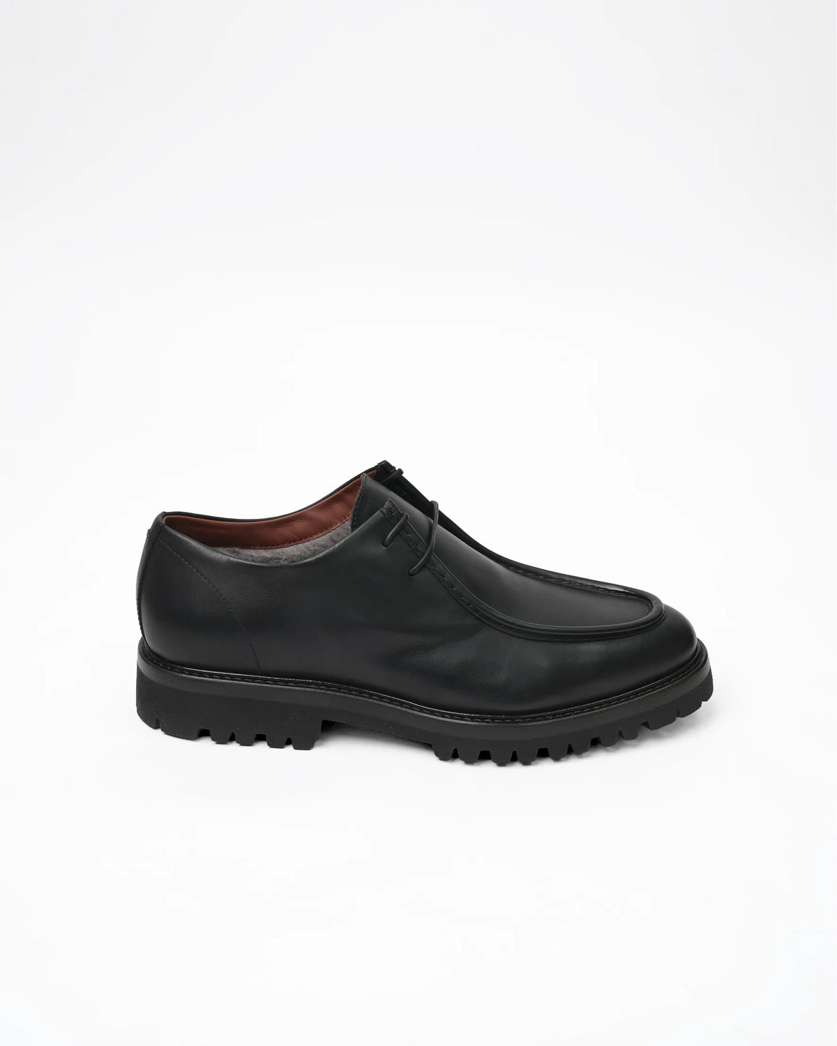 Men's Leather Apron-Toe Derby - Black