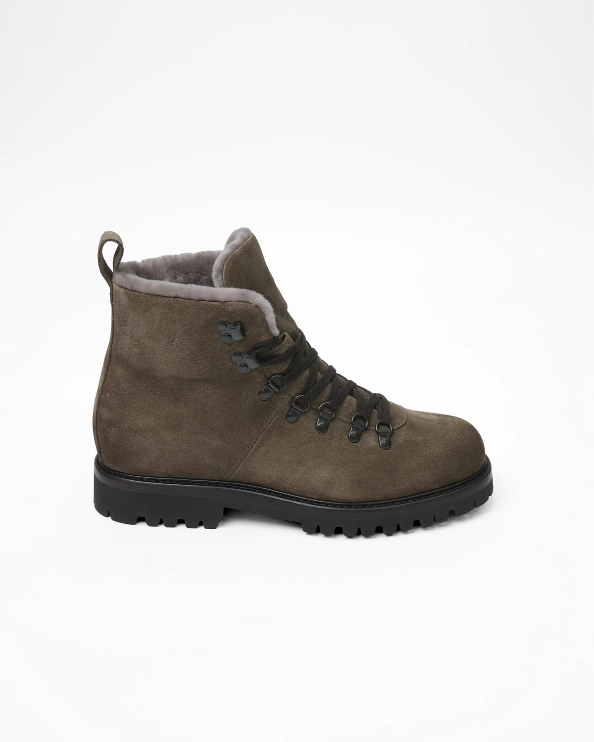 Men's Shearling-Lined Suede Hiking Boot - Taupe