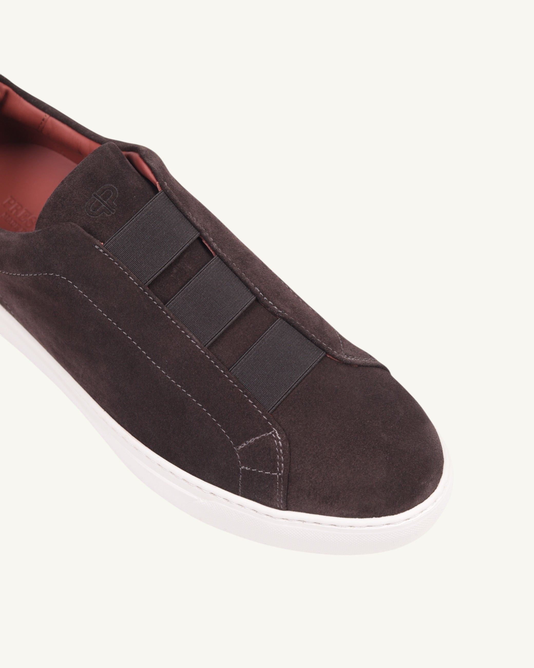 PS - U5332 Sneaker Triple Stitches Velour Dark Brown- LIGHTWEIGHT