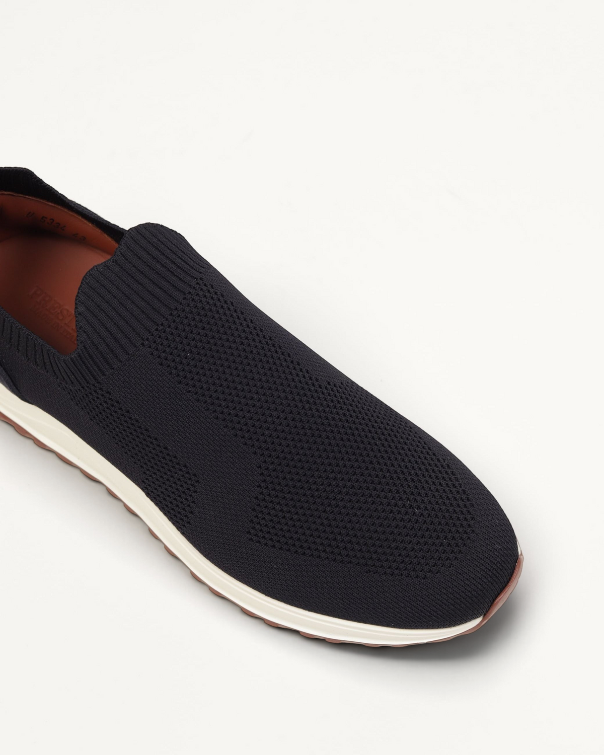 Prestige XLR Maverick Active XL Lux black slip-on sneaker with a breathable knit upper and white cushioned sole