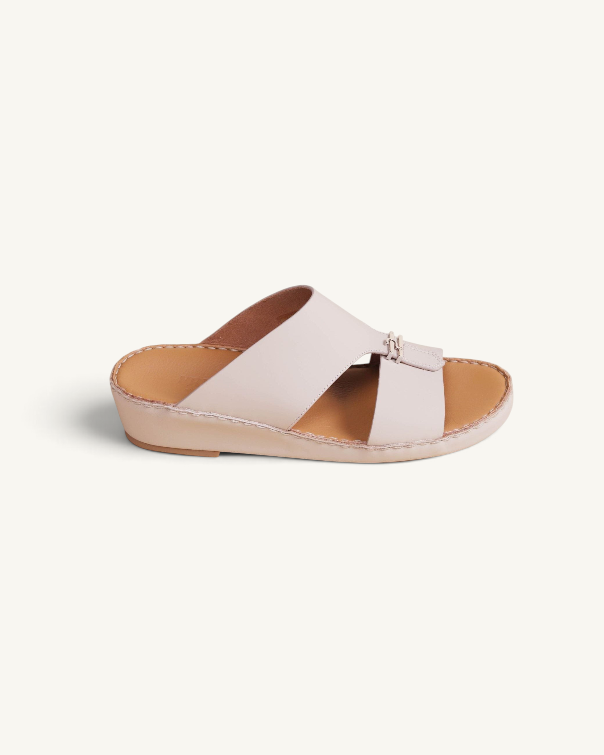 Prestige men's classic cappuccino matte leather sandals with a comfortable cushioned sole and slip-on design.