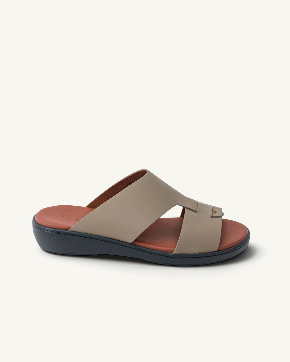 Prestige XL Classic sandals in cappuccino gommato leather with a comfortable contoured footbed and dark sole