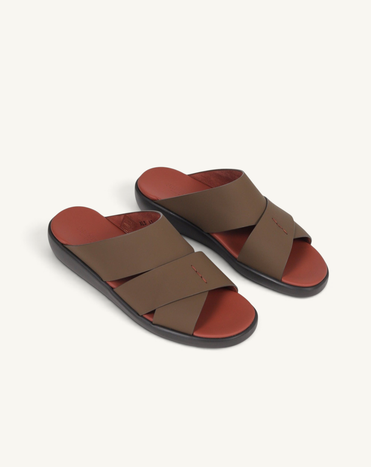 Prestige PG-XL3 slide sandals in copper brown rubberized material with a comfortable contoured footbed.