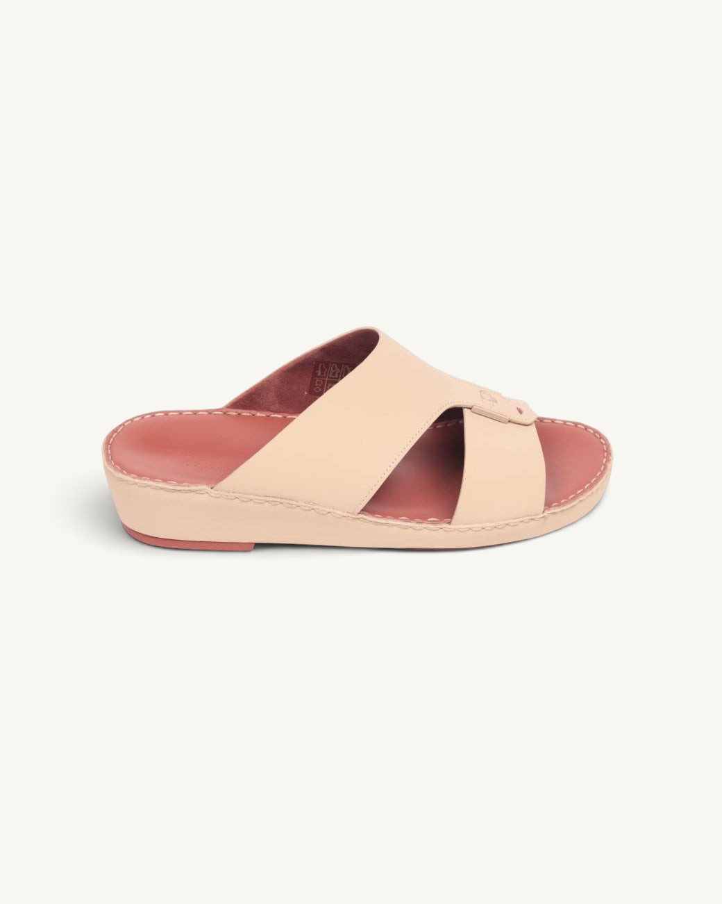 Prestige P3376 Horizon Lux slide sandal in matt cappuccino leather with a comfortable contoured footbed