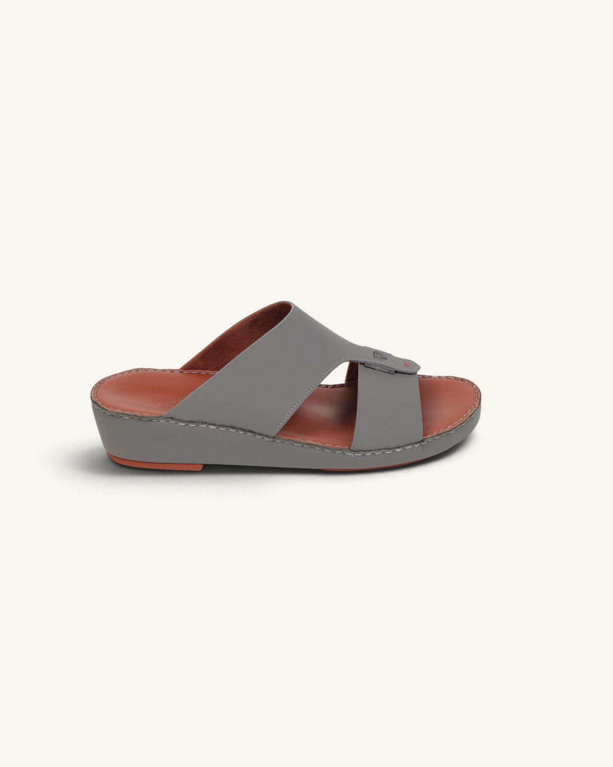 Prestige P3376 Horizon Lux Matt anthracite grey leather slide sandal with a comfortable contoured footbed