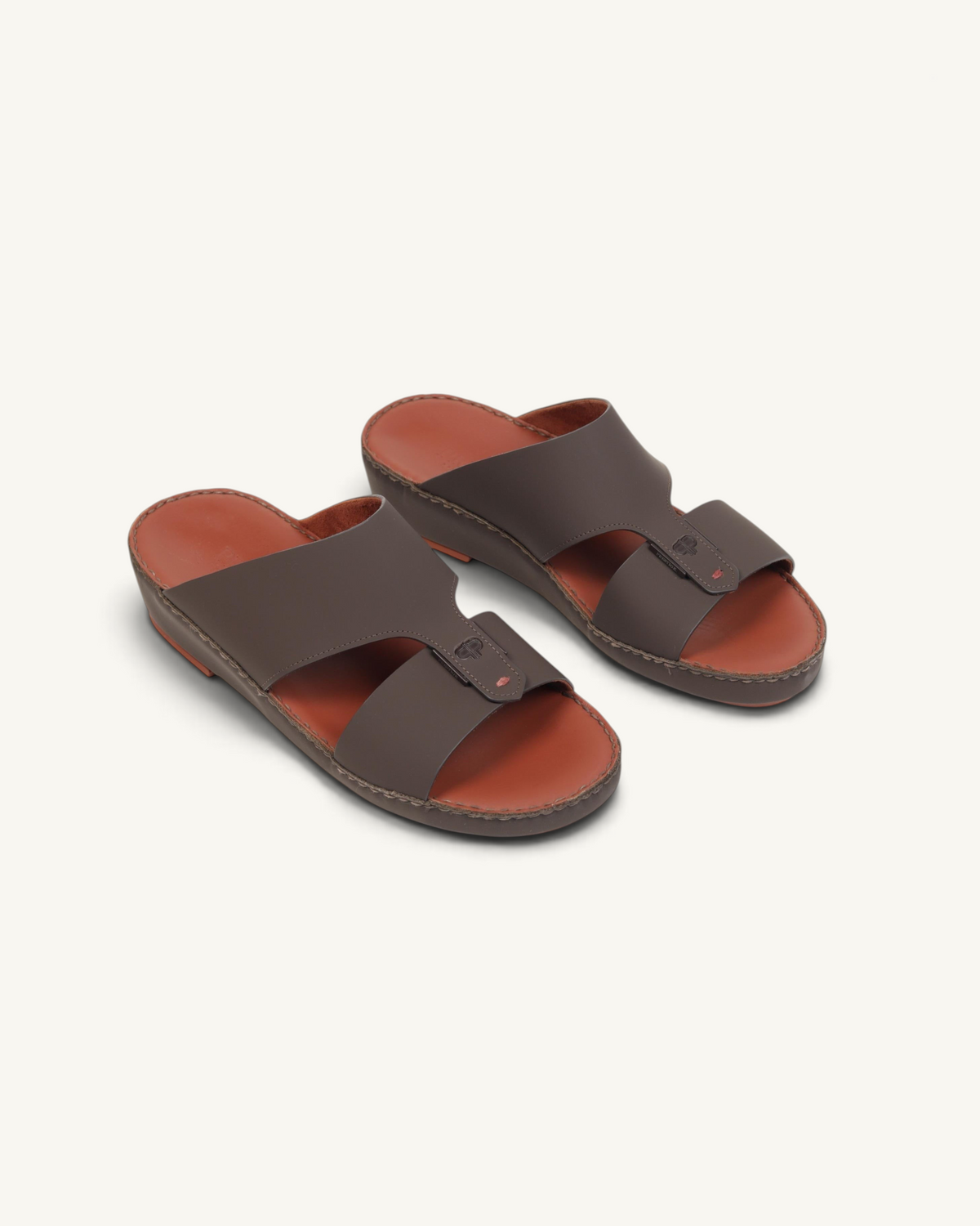 Prestige P3376 Horizon Lux matt cocoa leather sandals with a wide strap design and comfortable tan footbed.