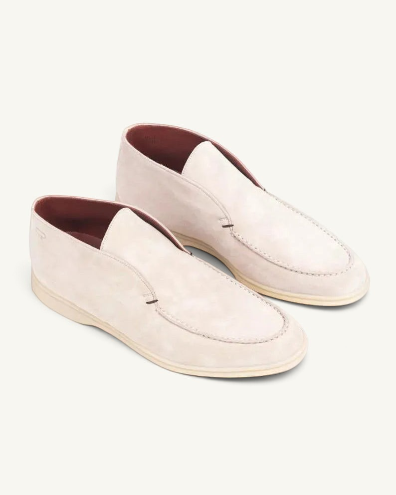 Prestige ice suede ankle boots with a minimalist slip-on design and tonal stitching