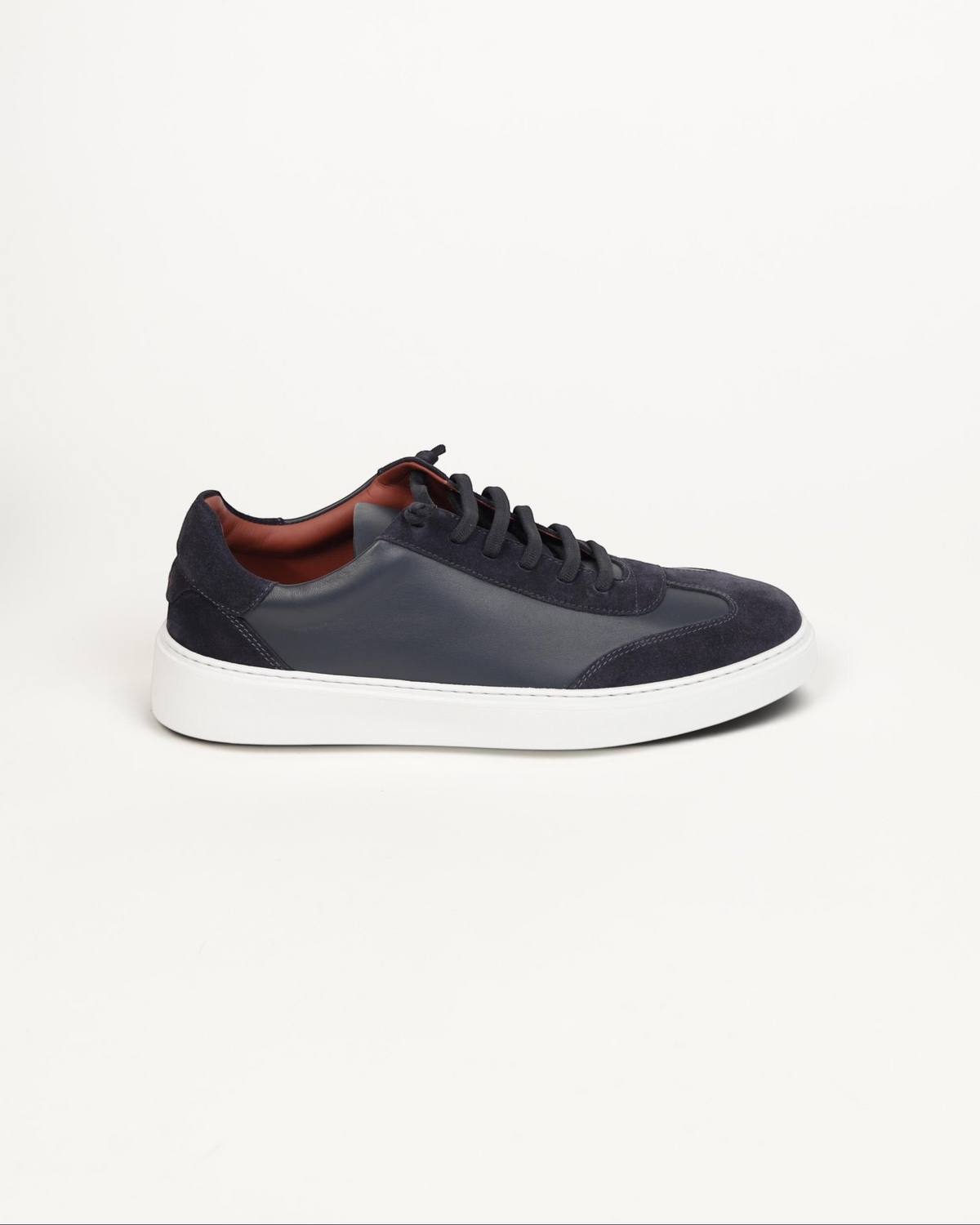 Prestige Legend Walk men's sneaker in royal abisso blue nappa leather and suede with a white rubber sole
