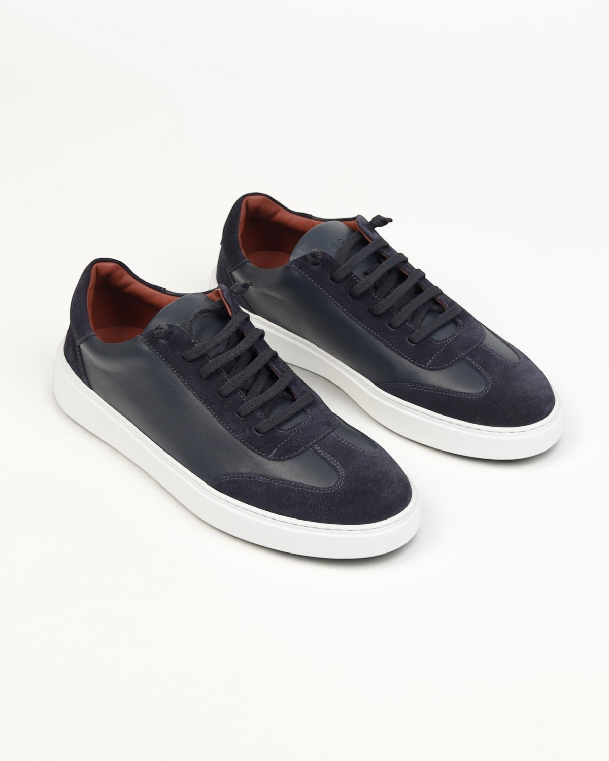 Prestige Legend Walk men's sneakers in royal abisso blue nappa leather and suede with a white rubber sole.