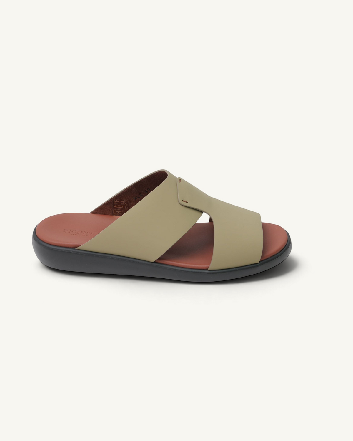 Prestige men's extra light sandals in seppia beige with a comfortable contoured footbed and dark sole