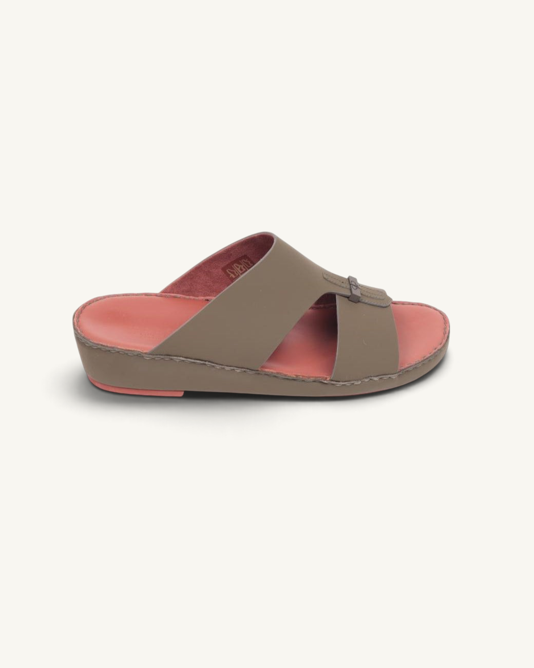 Prestige P3363 VOGUE LUX MATT military green leather slide sandal with a comfortable wedge sole and side buckle detail