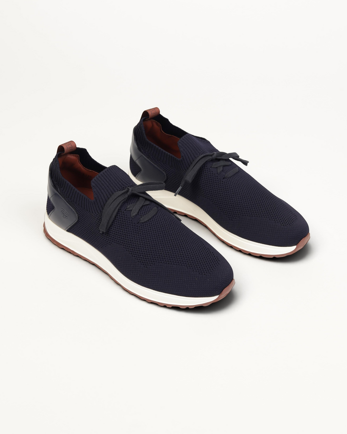 Prestige XLR Fame Walk XL sneakers in navy blue knit fabric with white midsole and brown rubber outsole