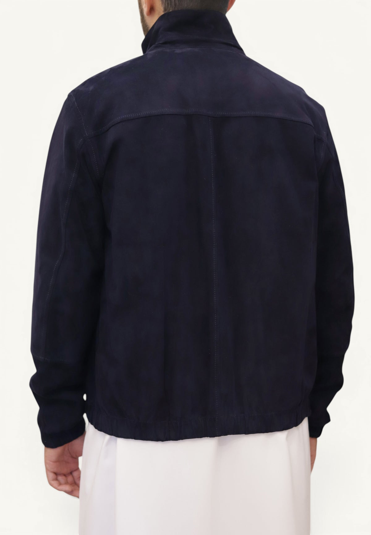 PRESTIGE Bomber Reversible Leather Jacket - Navy Color