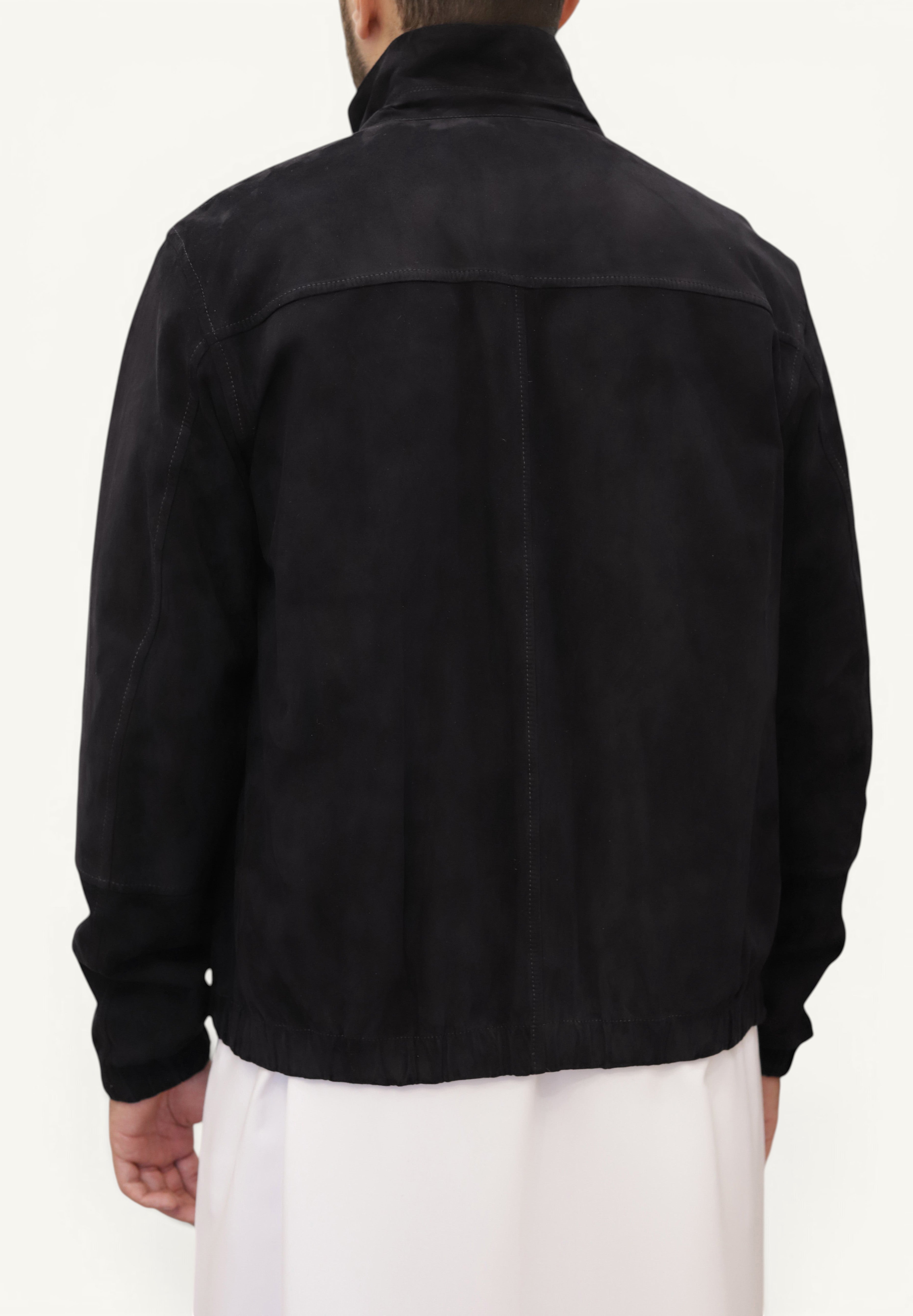 PRESTIGE Bomber Reversible Leather Jacket-Black Color