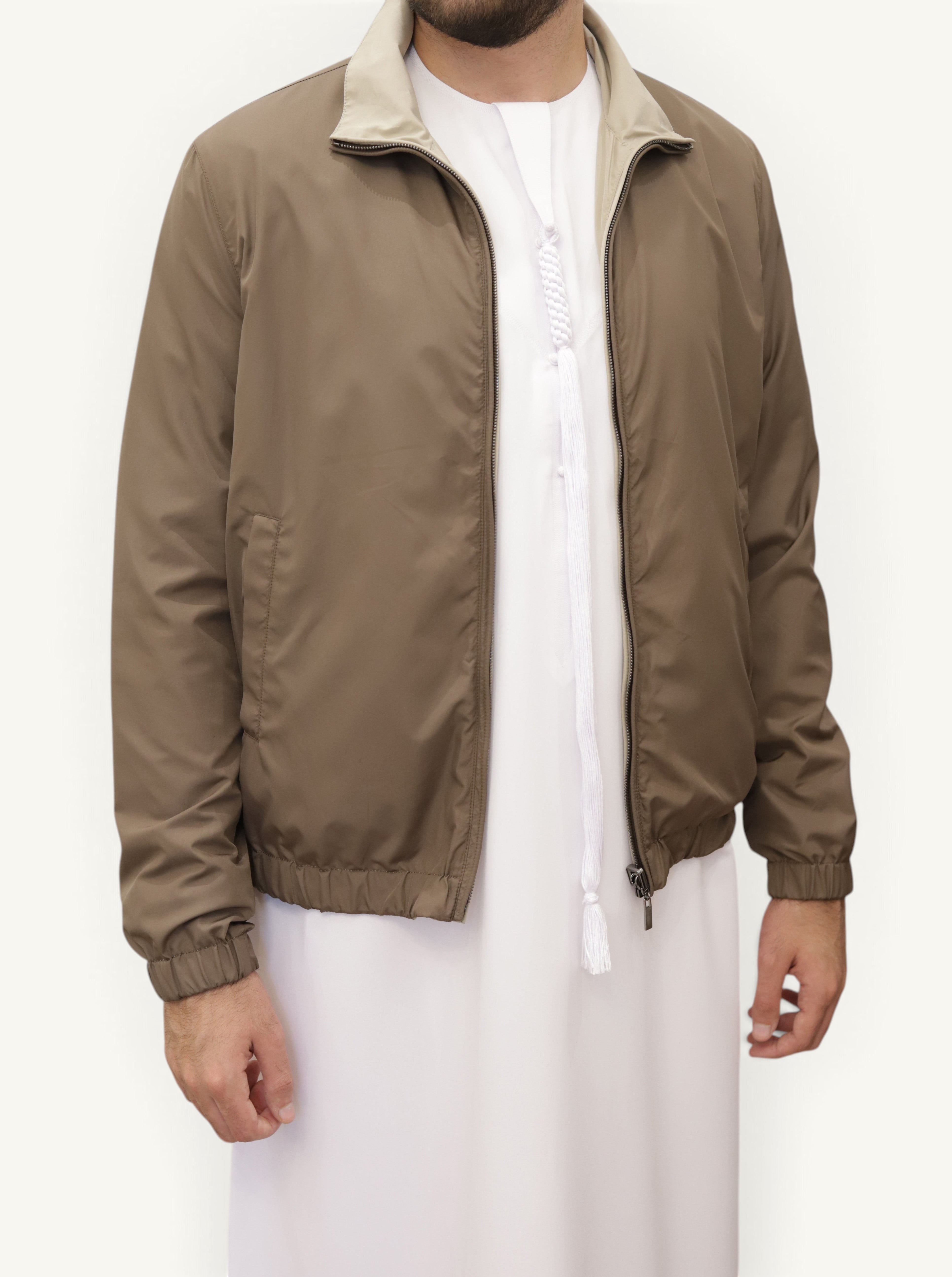 PRESTIGE BOMBER STORM MICROFIBER JACKET REVERSIBLE-Sand / Brown