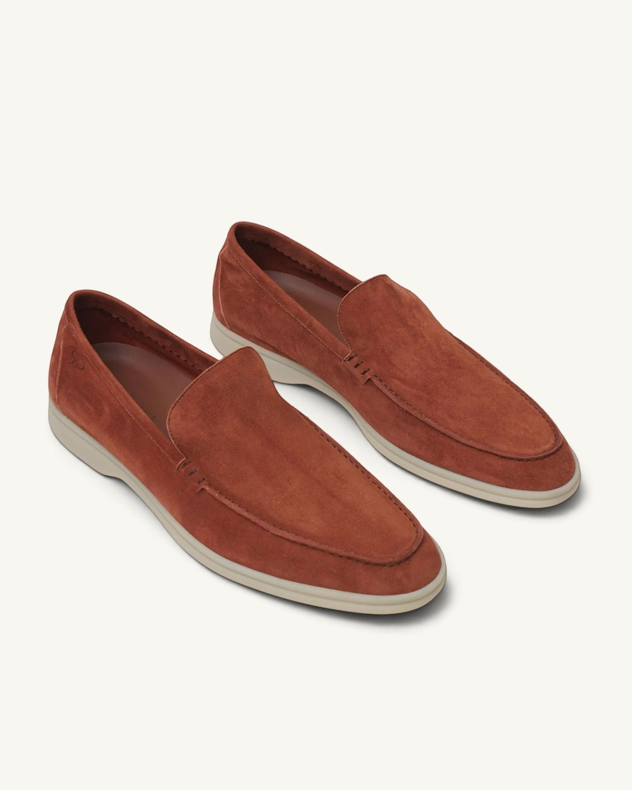 Prestige PSM092S loafer walk shoes in whisky brown suede with a comfortable light-colored rubber sole