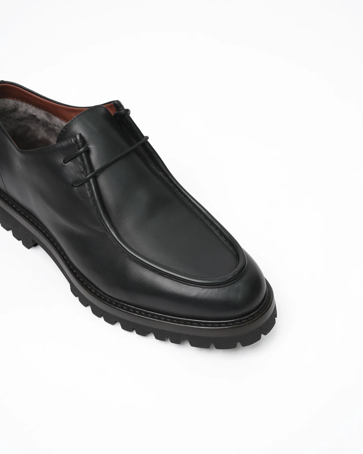 Men's Leather Apron-Toe Derby - Black