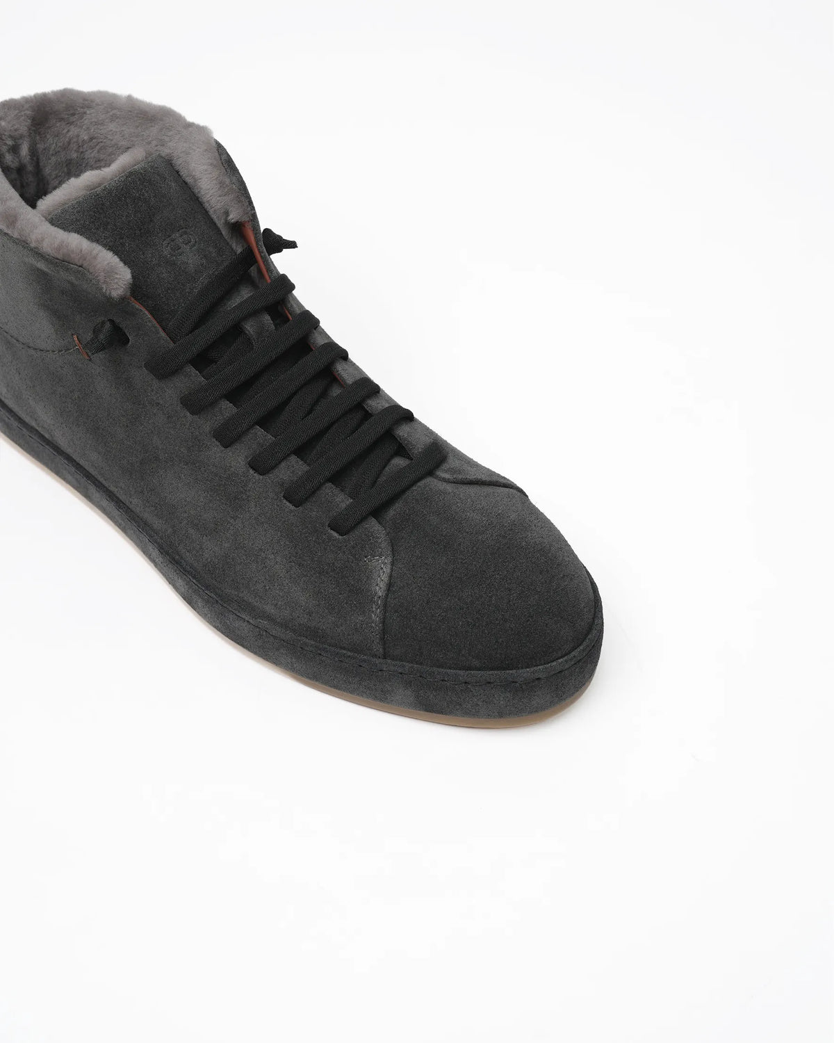 Men's Shearling-Lined Suede Sneaker Boot - Grey
