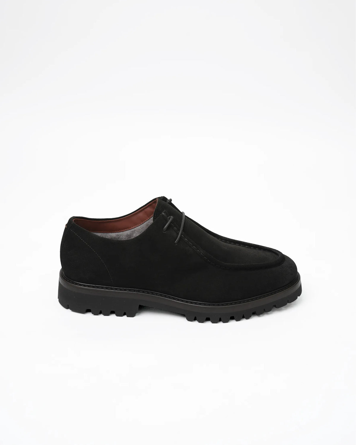 Men's Suede Apron-Toe Derby - Black