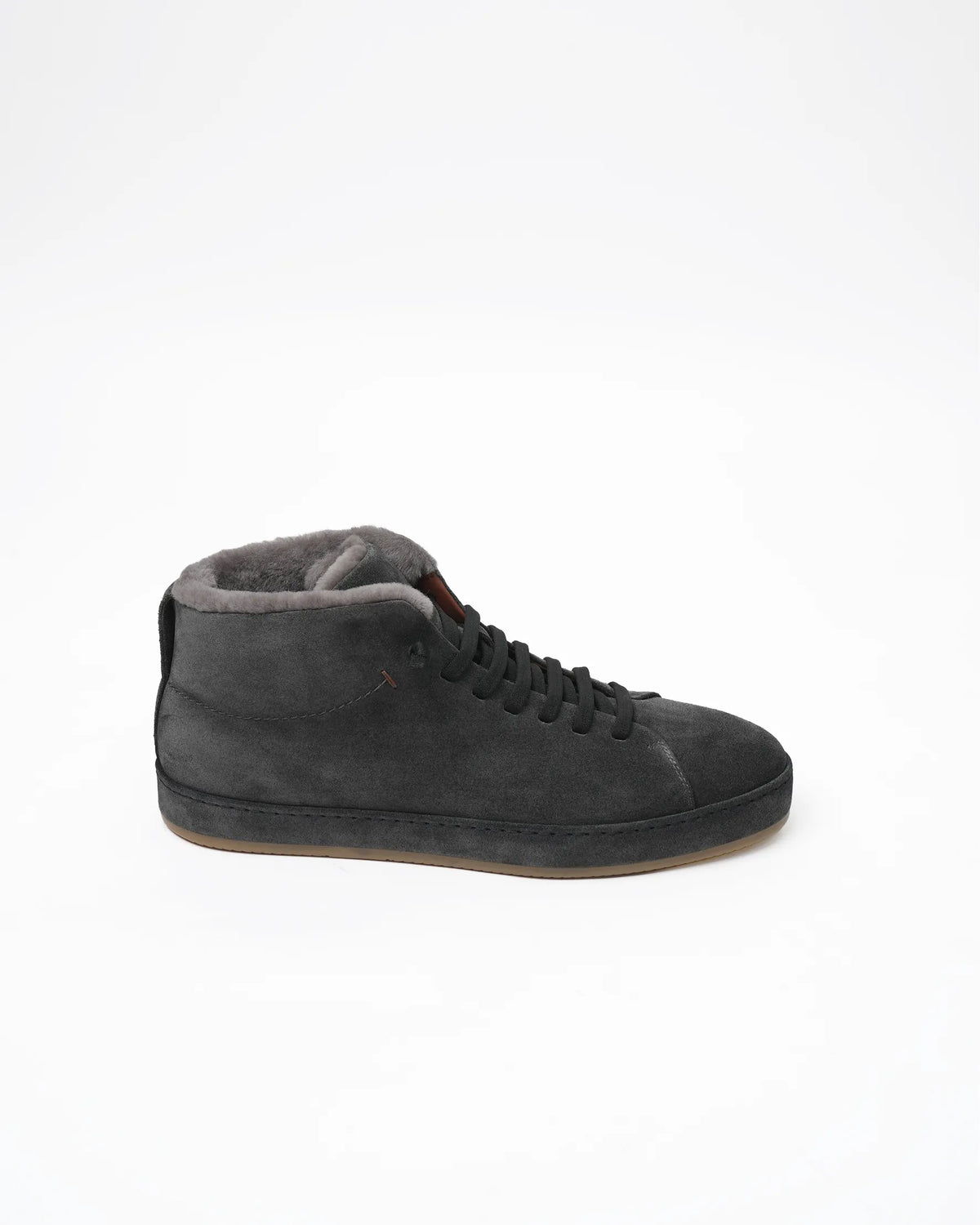 Men's Shearling-Lined Suede Sneaker Boot - Grey
