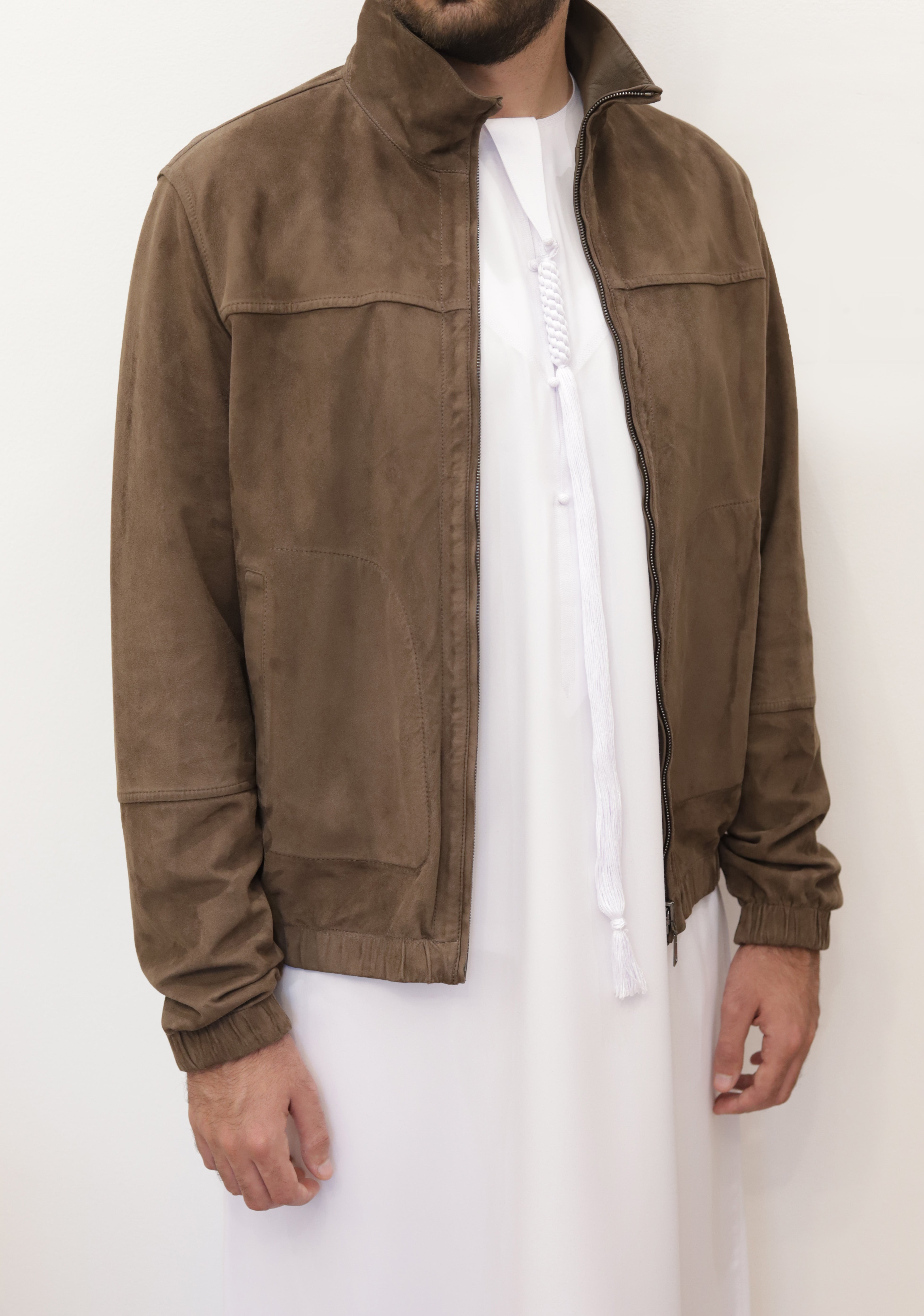 PRESTIGE Bomber Reversible Leather Jacket - Brown Color