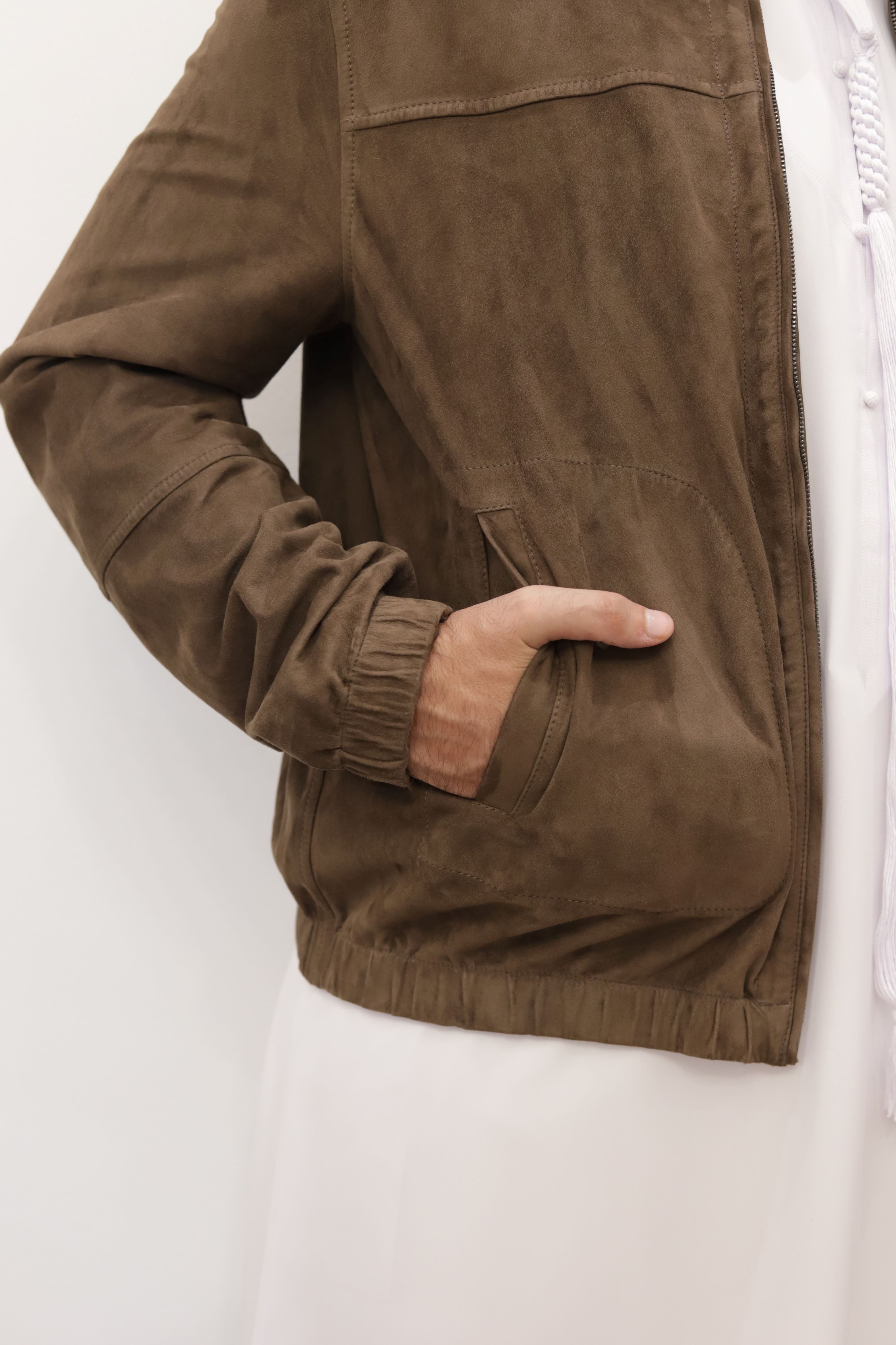 PRESTIGE Bomber Reversible Leather Jacket - Brown Color