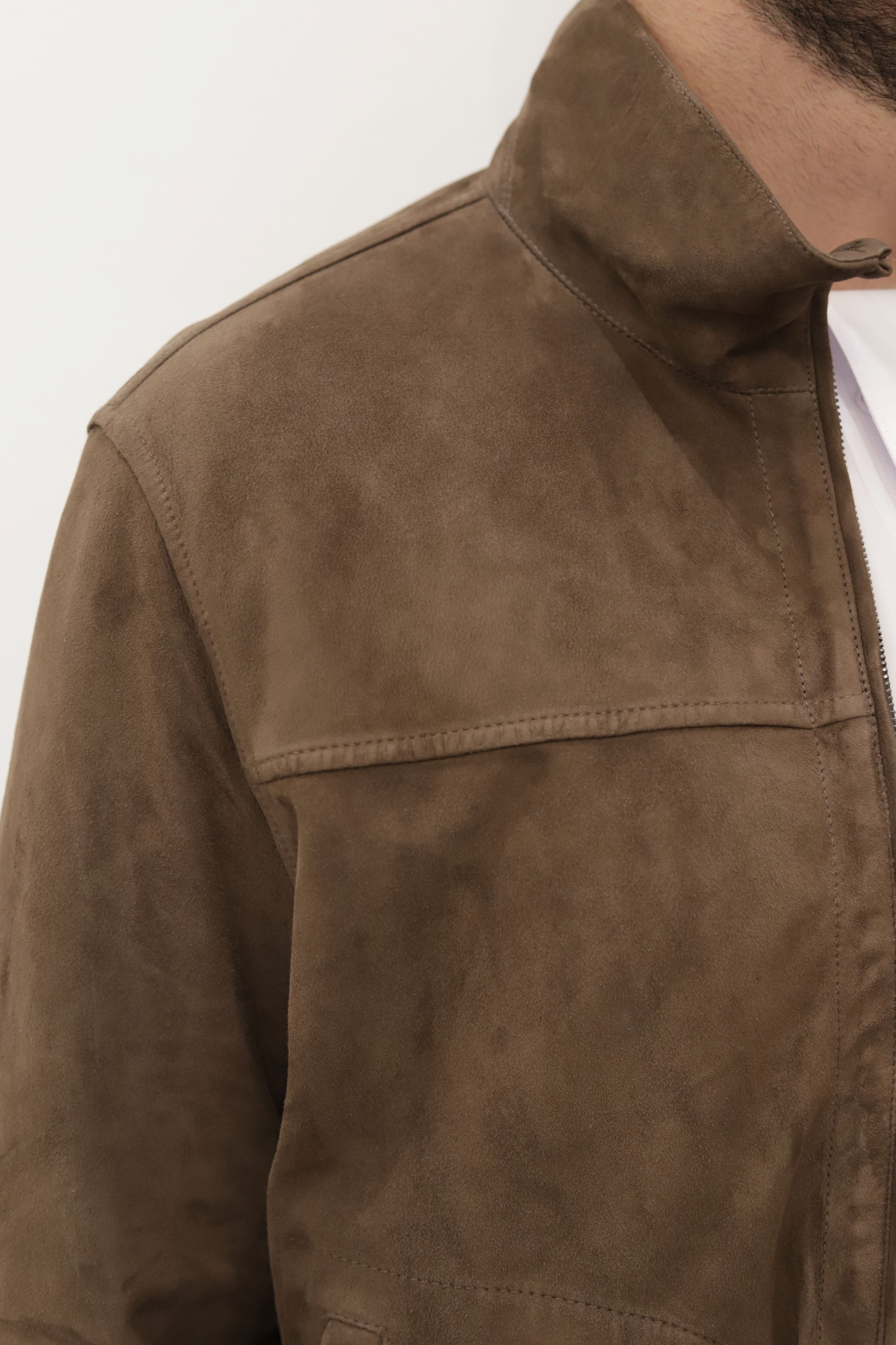 PRESTIGE Bomber Reversible Leather Jacket - Brown Color