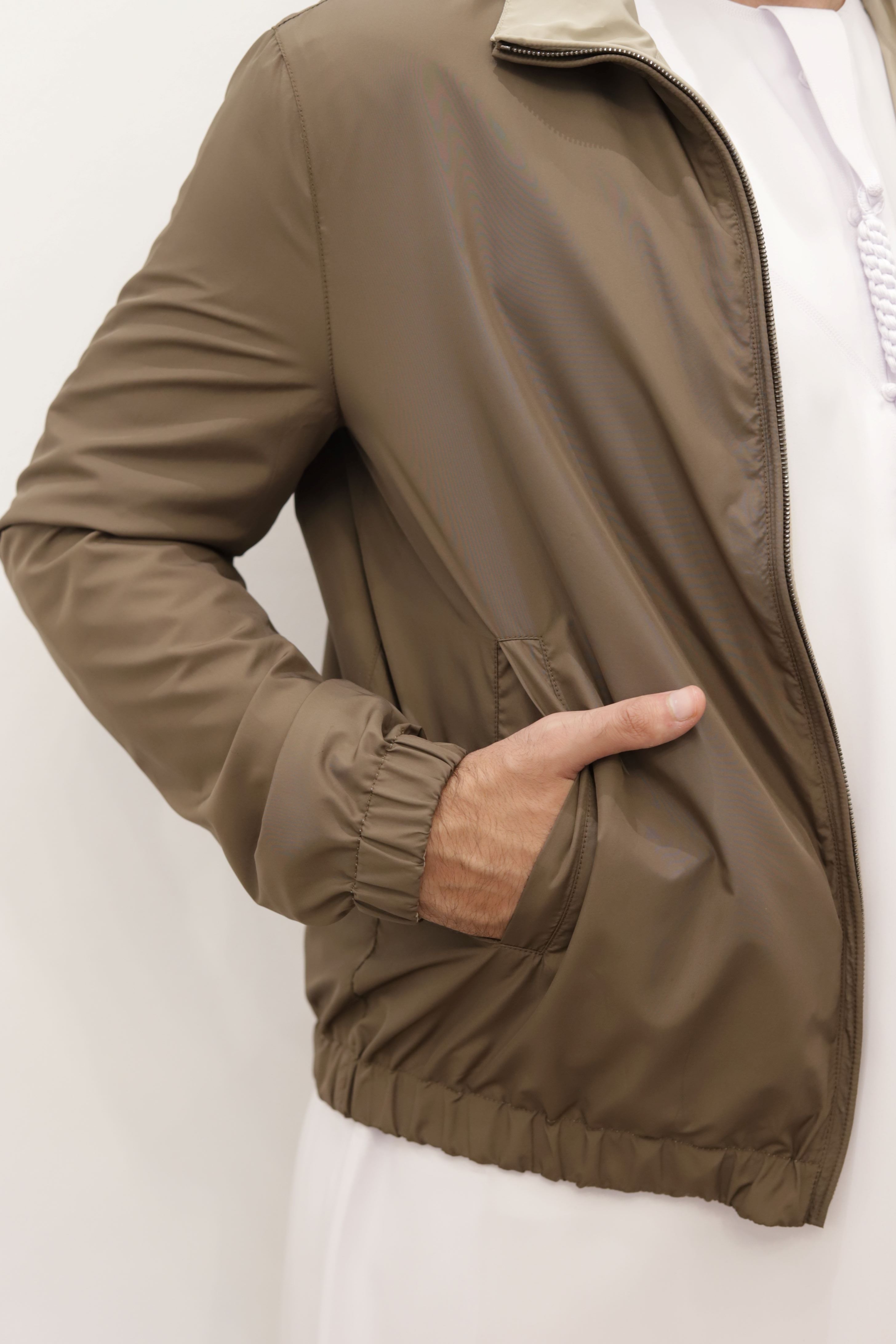 PRESTIGE BOMBER STORM MICROFIBER JACKET REVERSIBLE-Sand / Brown