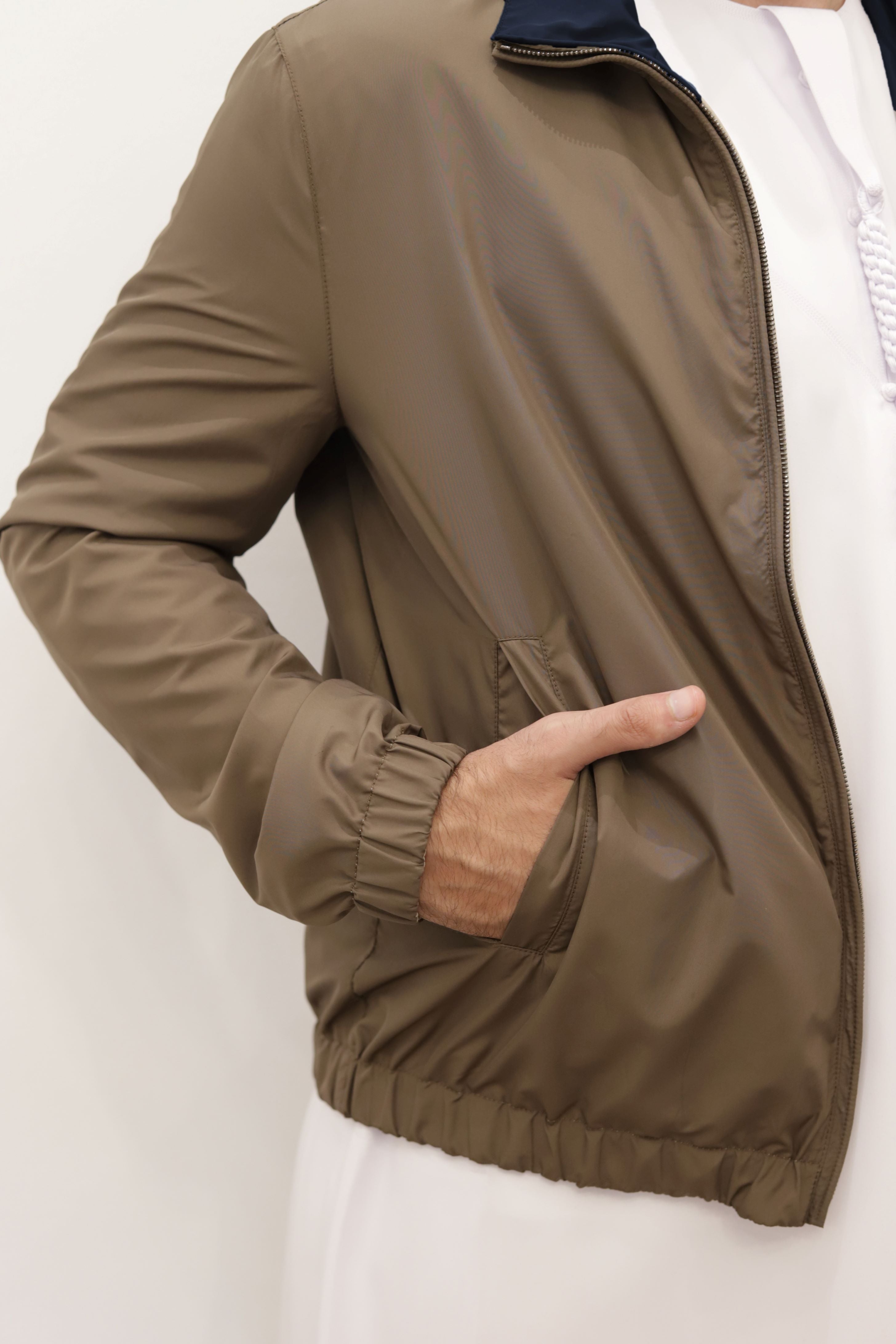 PRESTIGE BOMBER STORM MICROFIBER JACKET REVERSIBLE - Navy / Brown