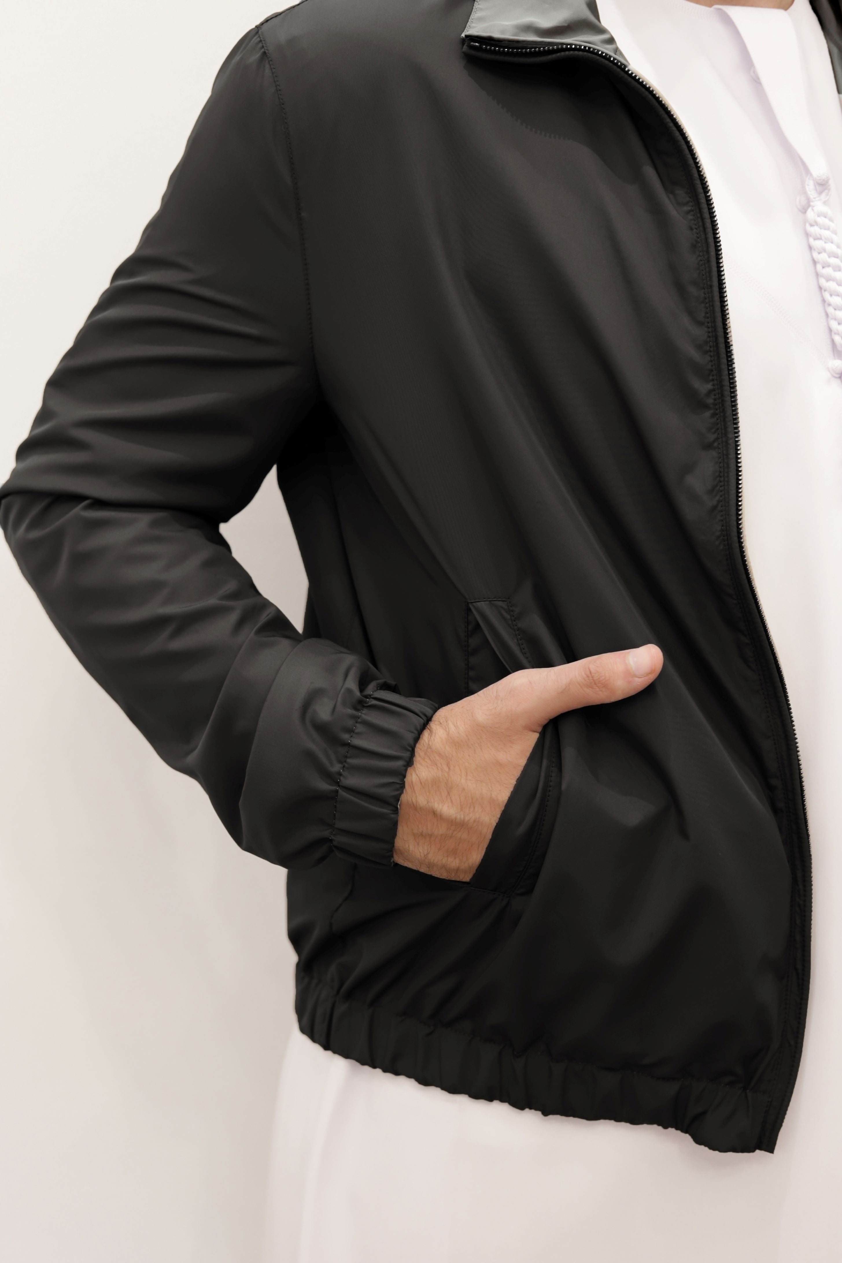 PRESTIGE BOMBER STORM MICROFIBER JACKET REVERSIBLE - Black / Gray