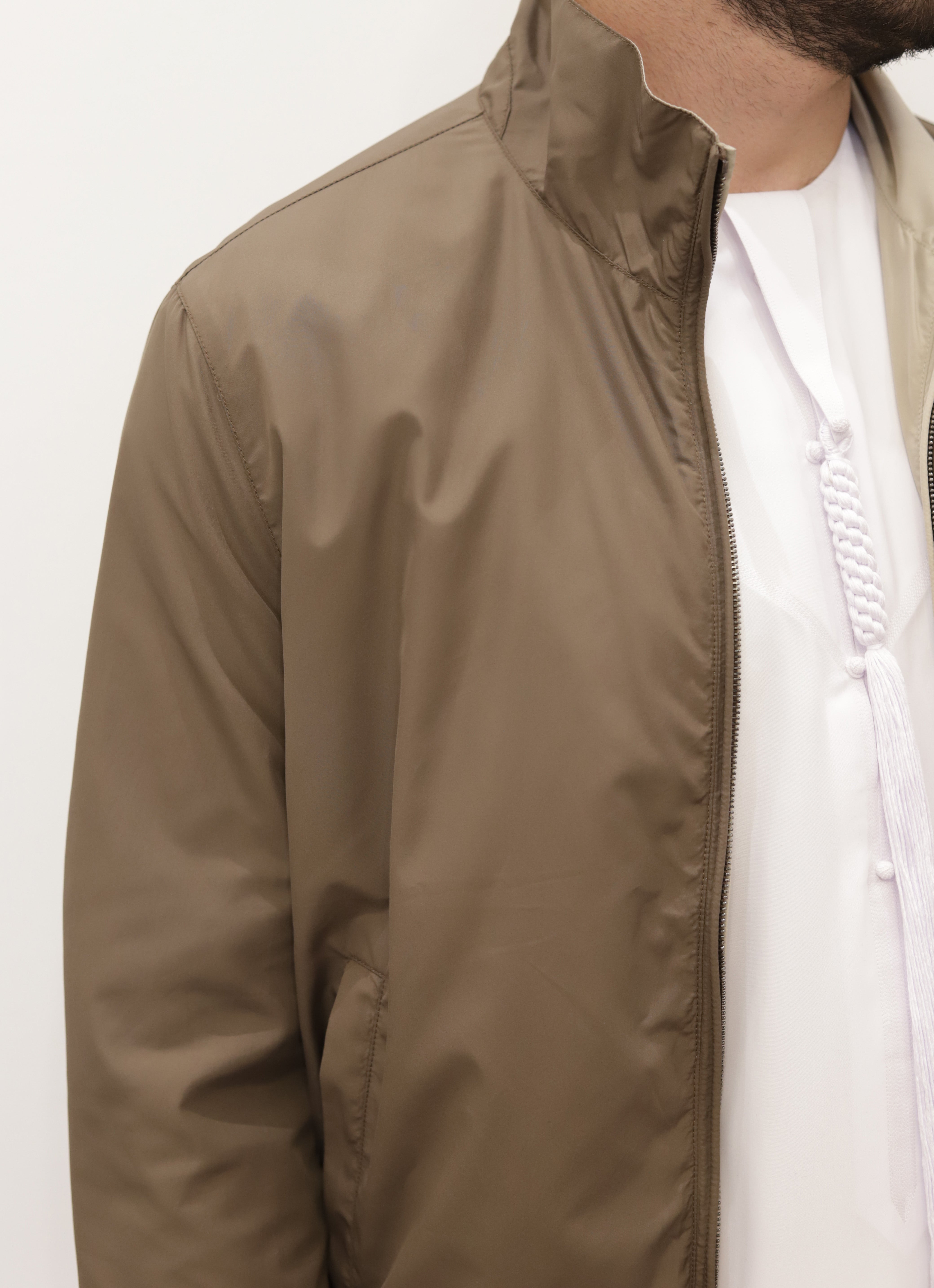 PRESTIGE BOMBER STORM MICROFIBER JACKET REVERSIBLE-Sand / Brown