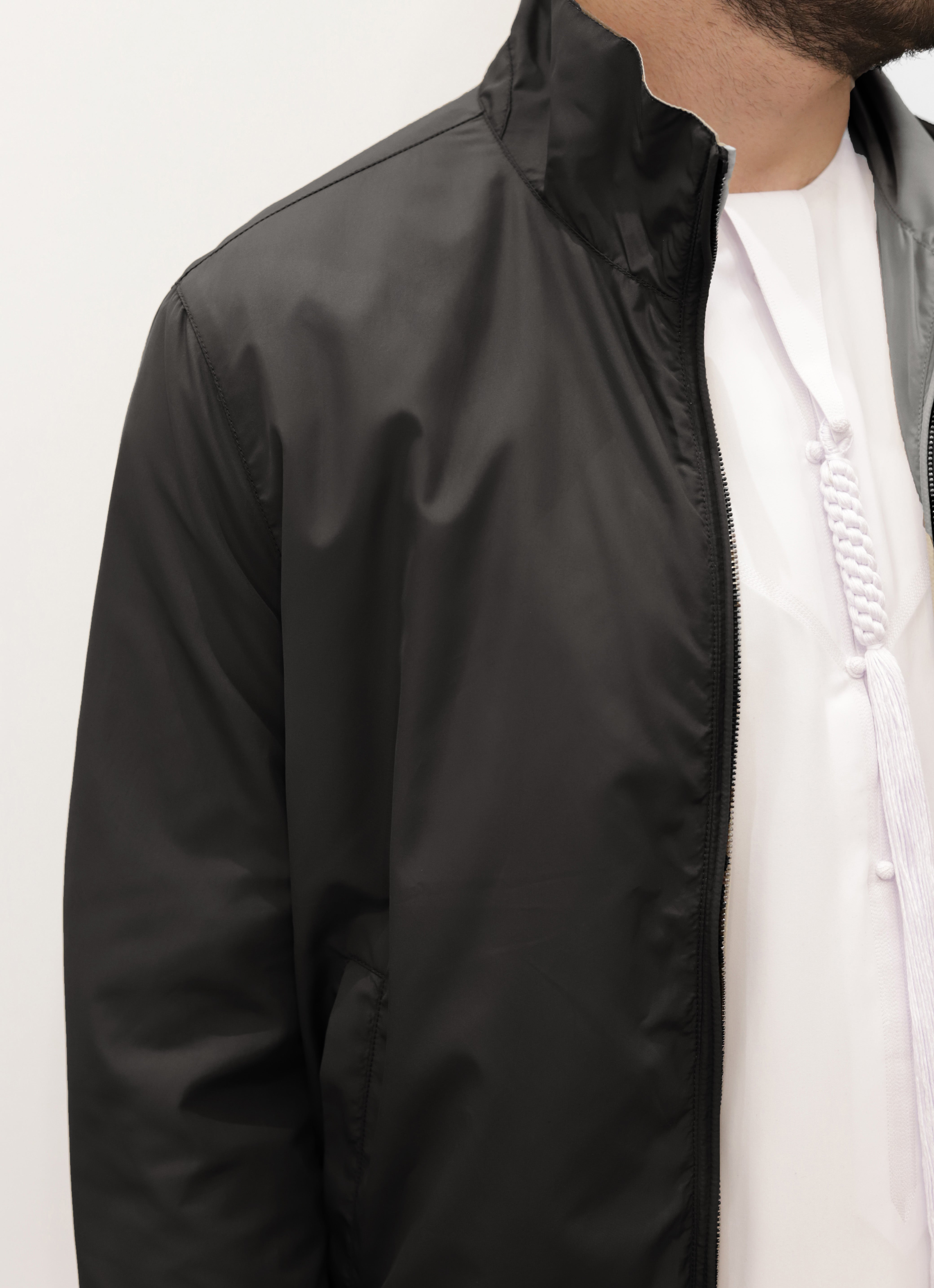 PRESTIGE BOMBER STORM MICROFIBER JACKET REVERSIBLE - Black / Gray