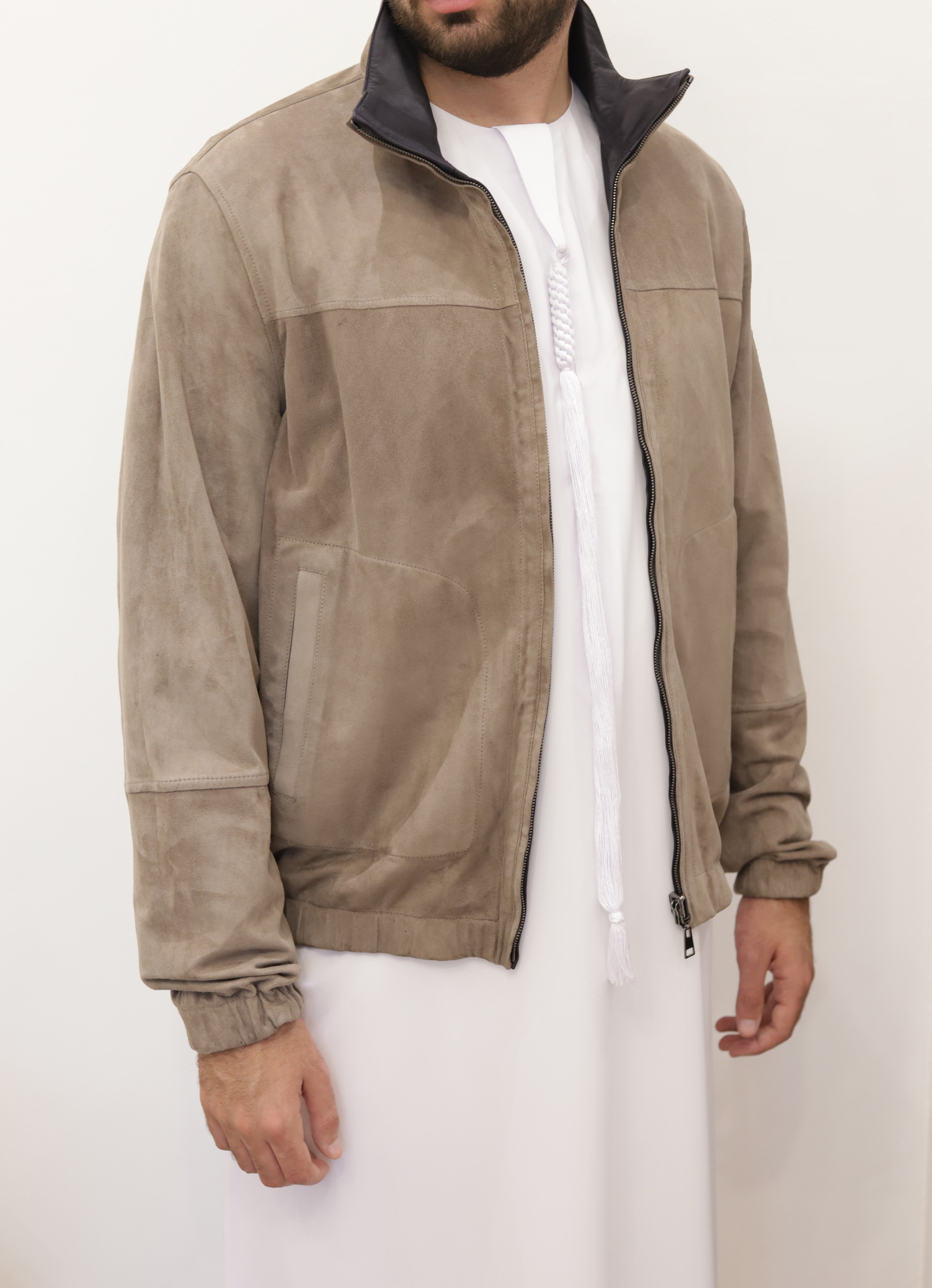 PRESTIGE Bomber Reversible Leather Jacket - Taupe