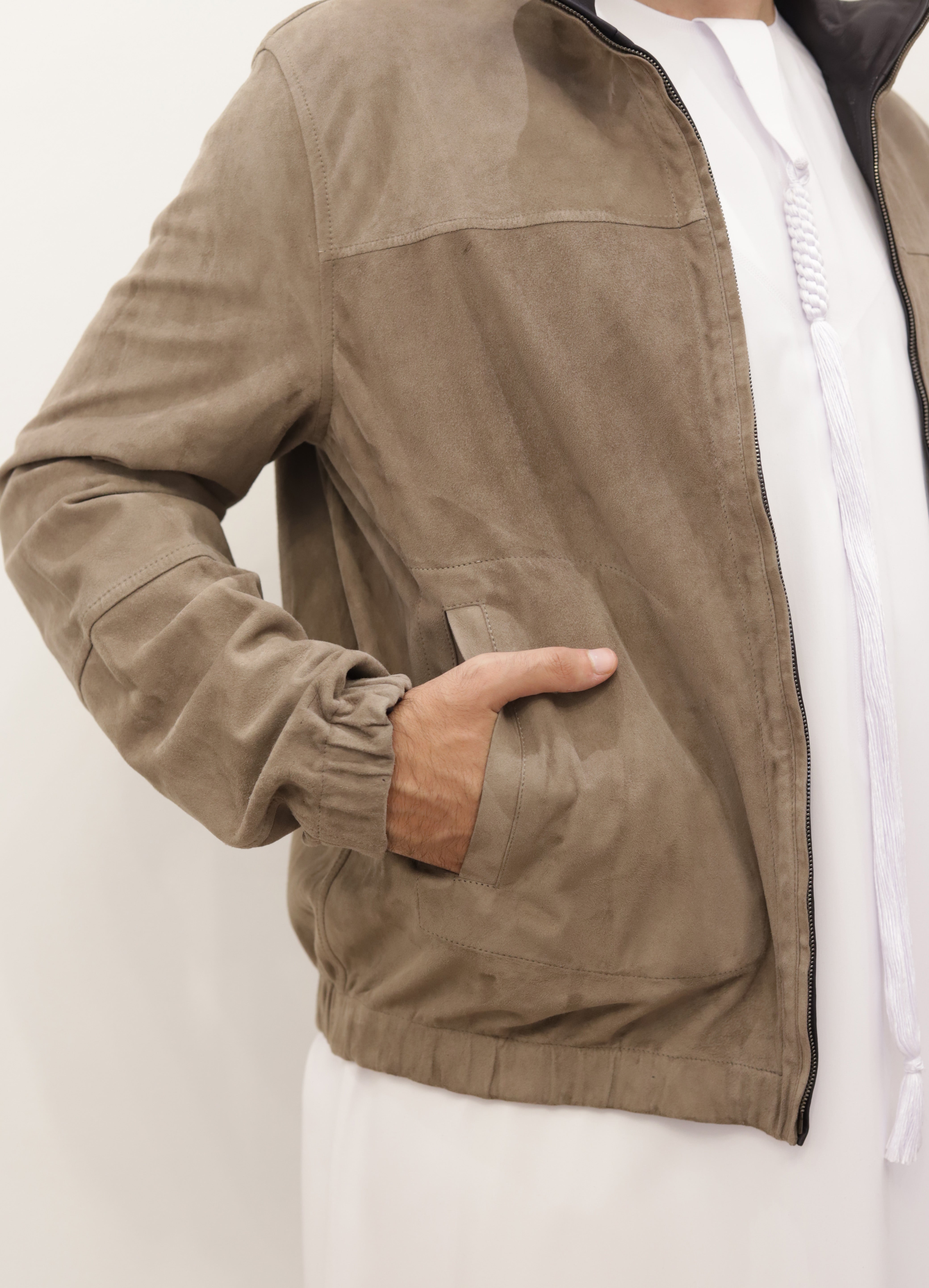 PRESTIGE Bomber Reversible Leather Jacket - Taupe