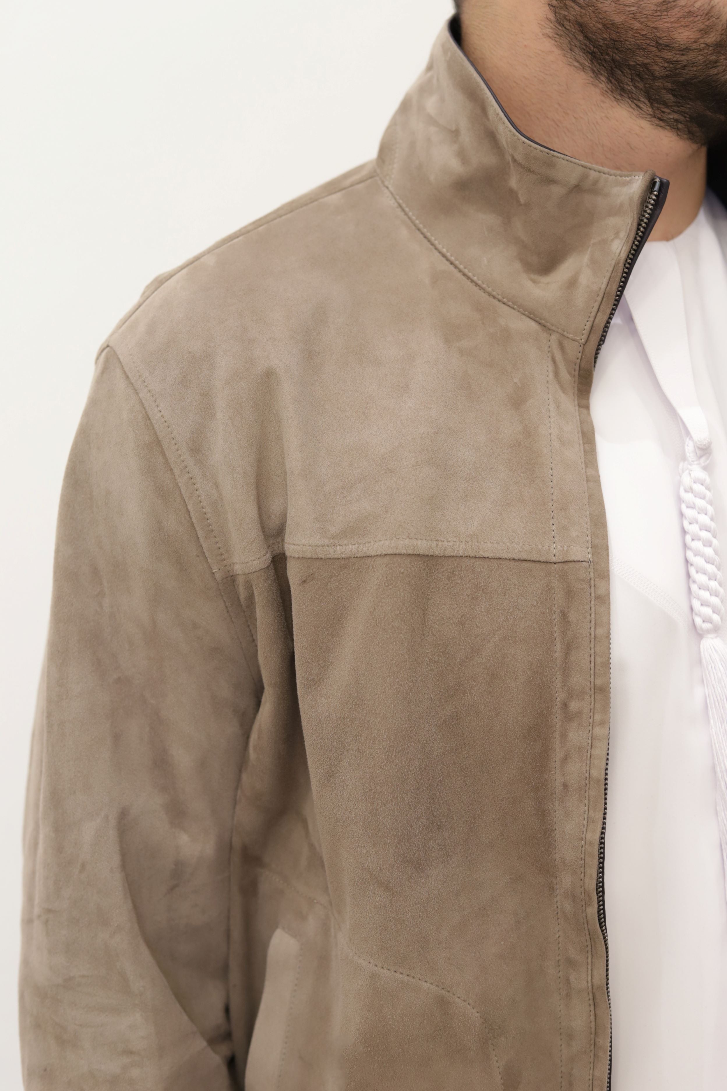 PRESTIGE Bomber Reversible Leather Jacket - Taupe