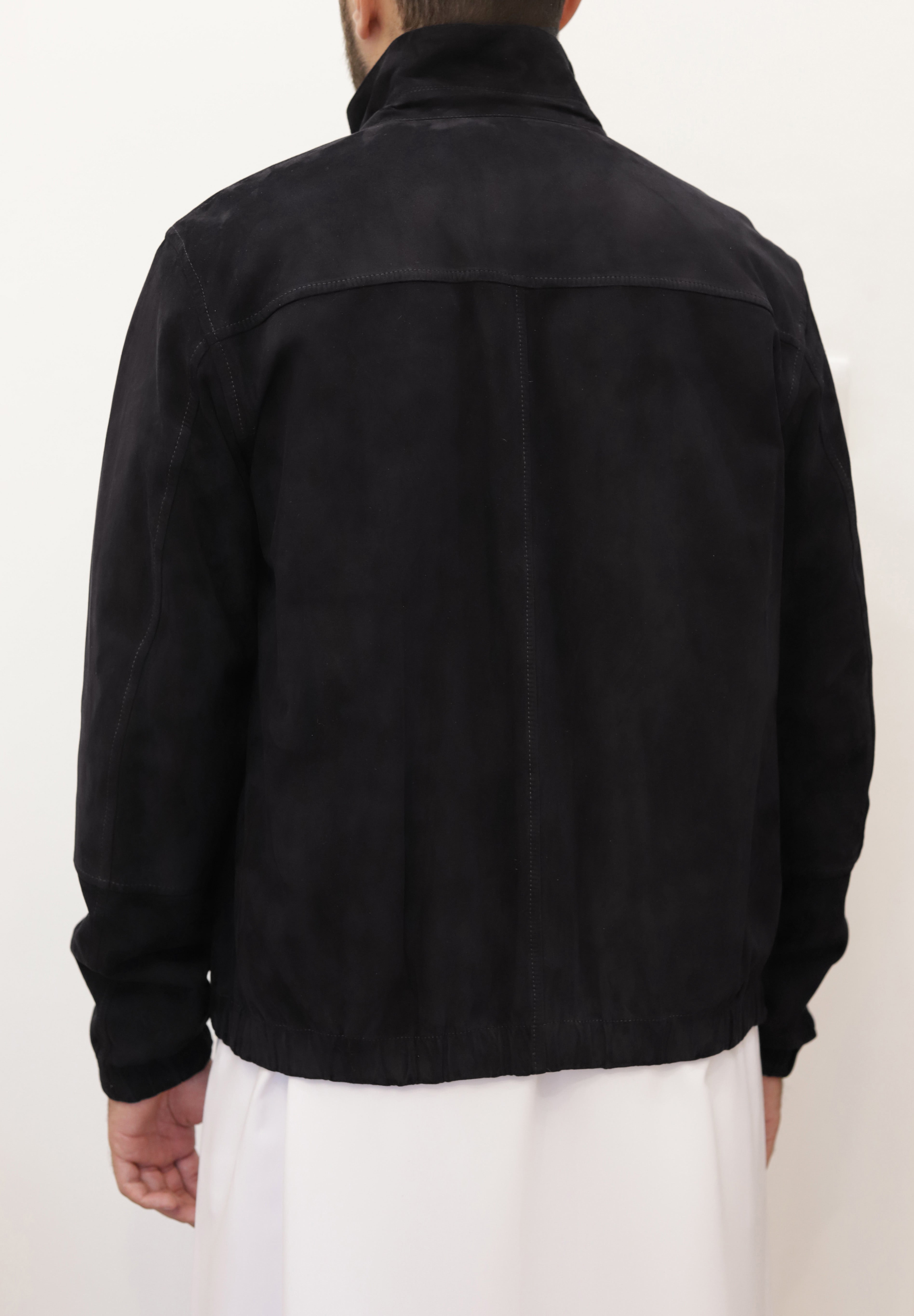 PRESTIGE Bomber Reversible Leather Jacket-Black Color