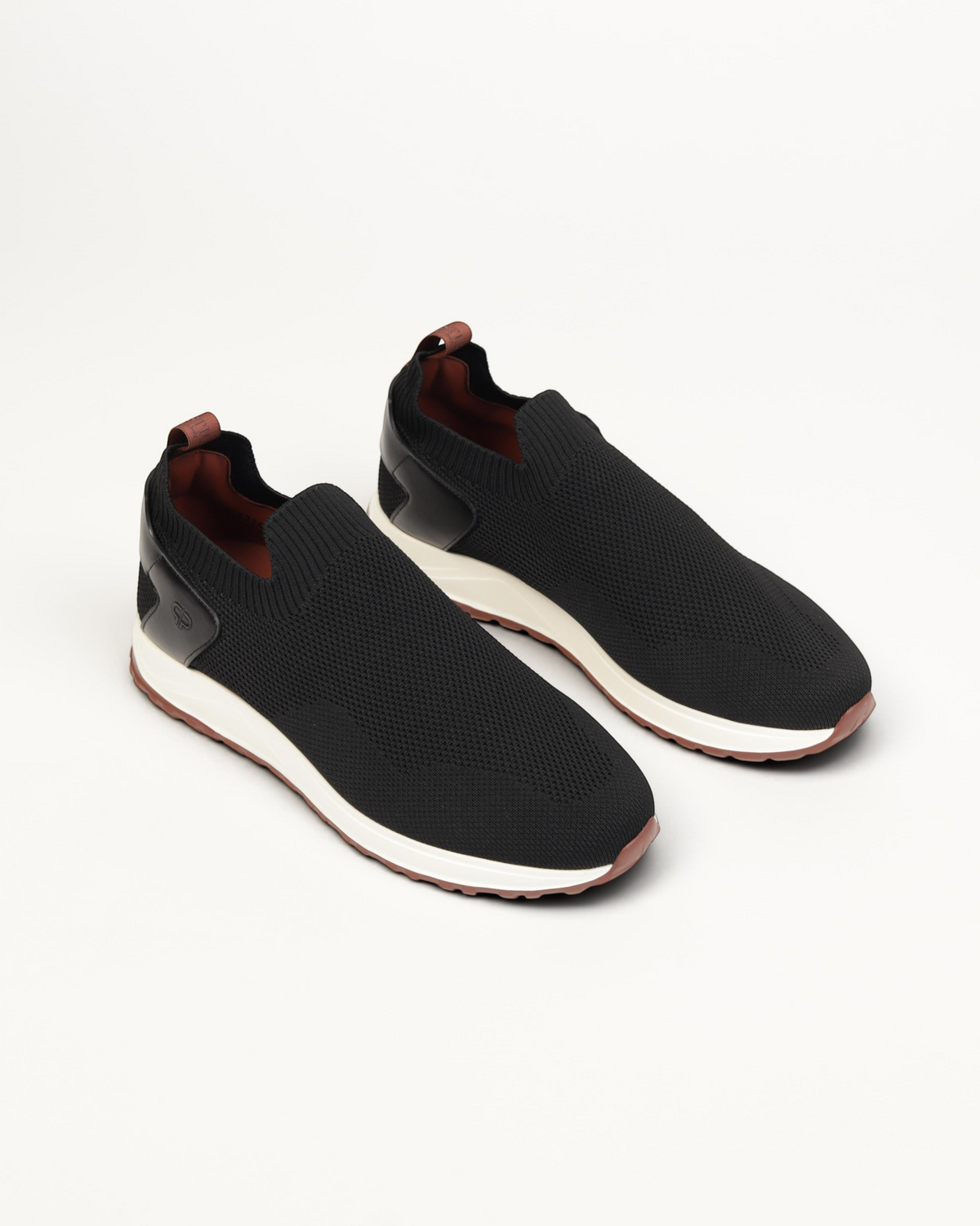 Prestige XLR Fame Active XL Lux black slip-on sneakers featuring a breathable knit upper and white cushioned sole.