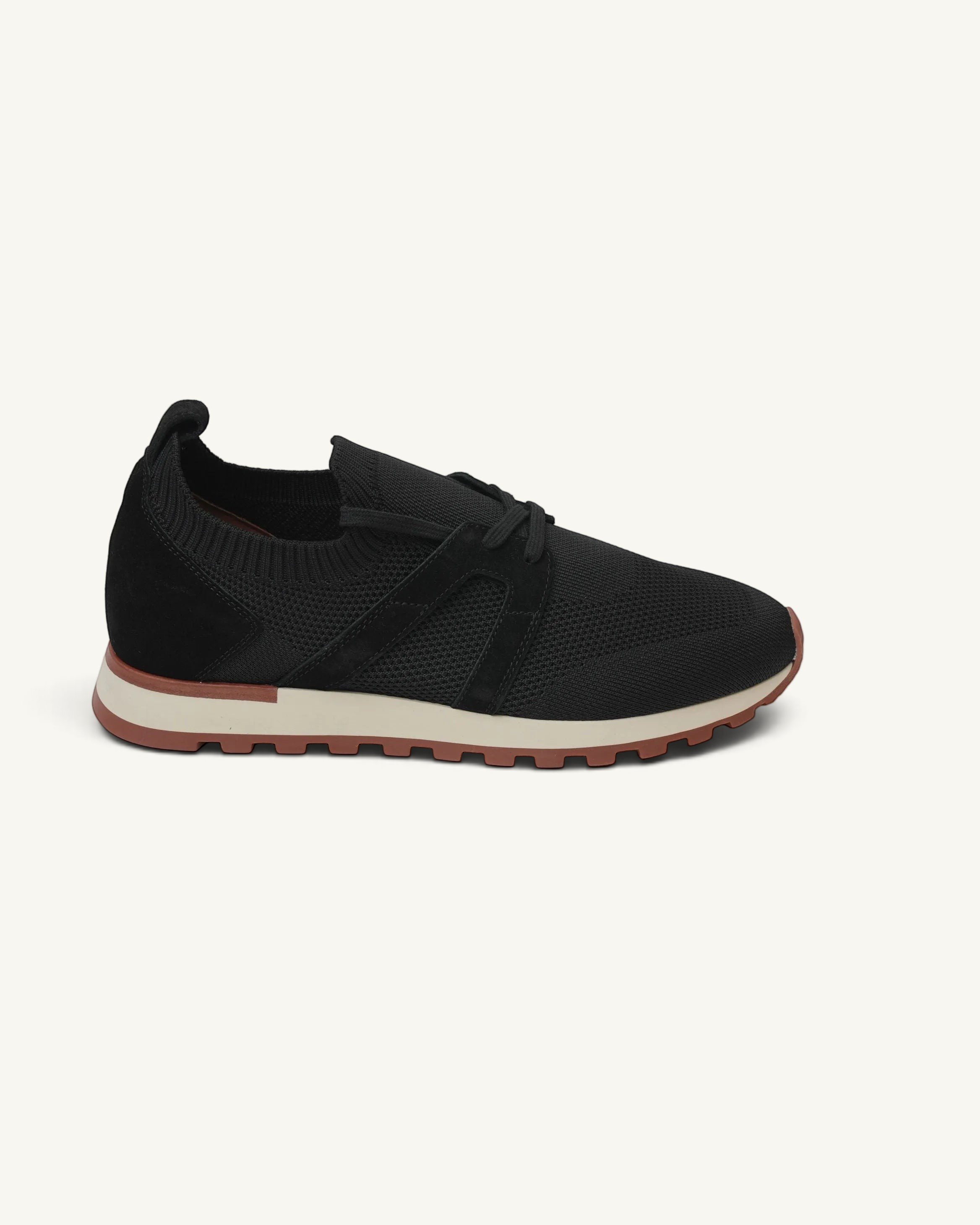 Prestige PS-U5350 Flexy Lux Walk black sneakers featuring a breathable mesh upper and a durable lugged rubber sole.