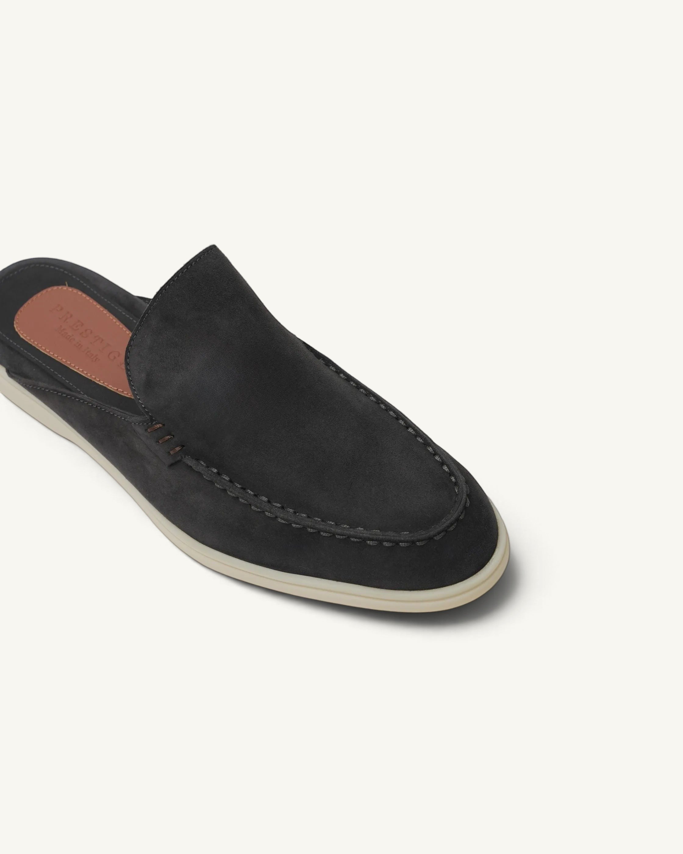 Prestige PBD93 Babouche Summer Walk slip-on shoes in reverse green suede with a light rubber sole