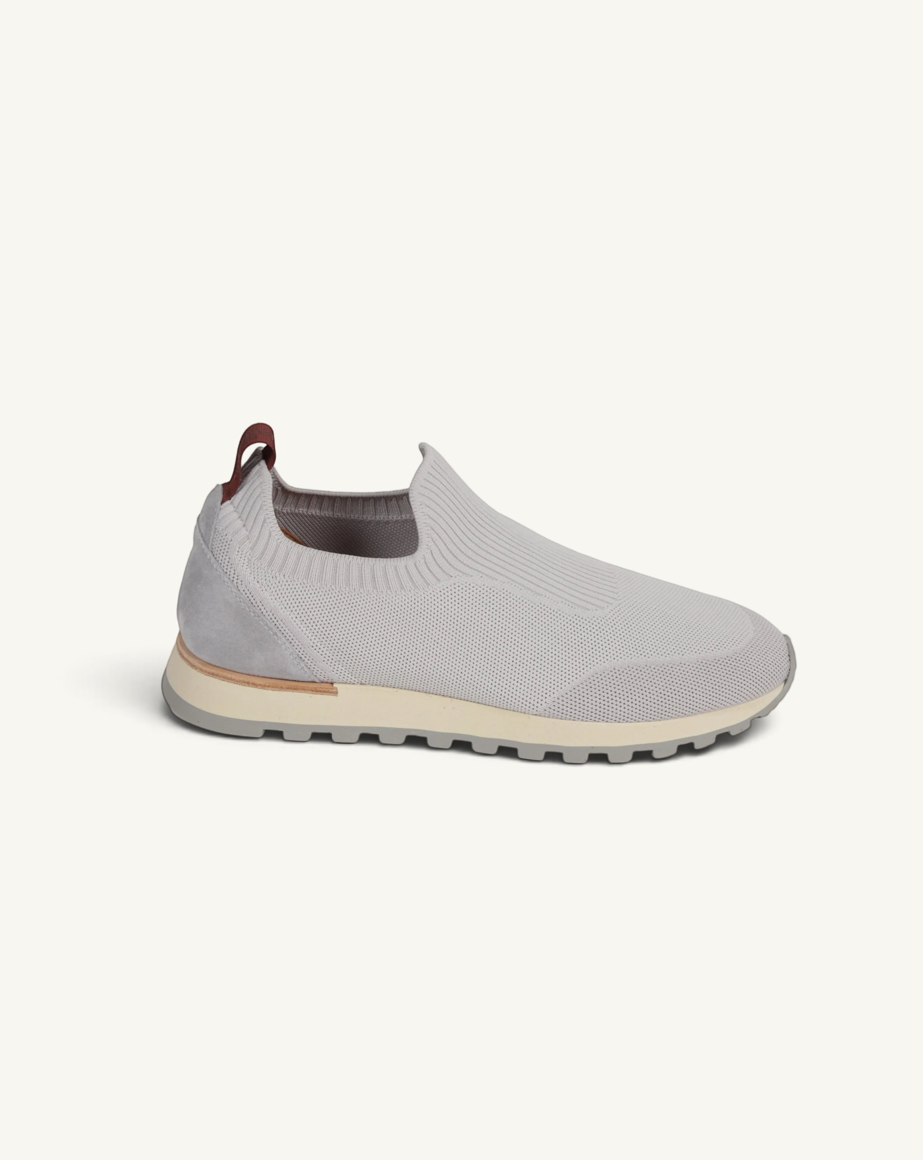 Prestige PS-U5319 grey slip-on active runners with a flexible knit upper and a durable lugged sole