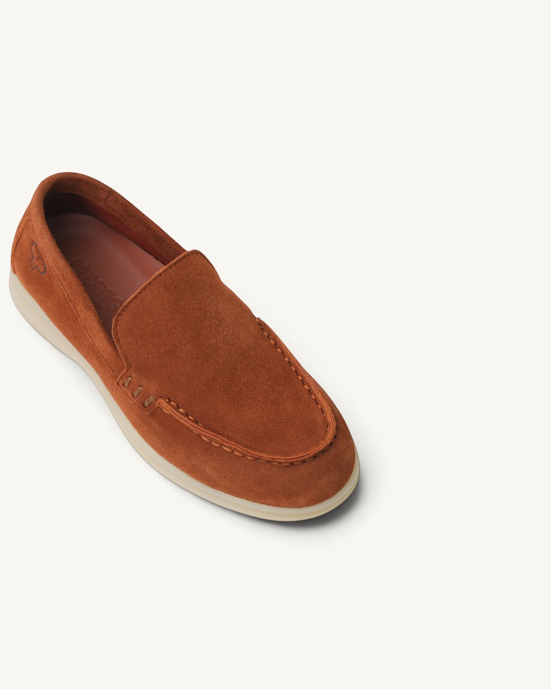 Prestige kids unisex summer walk loafers in brown suede with a comfortable flat sole