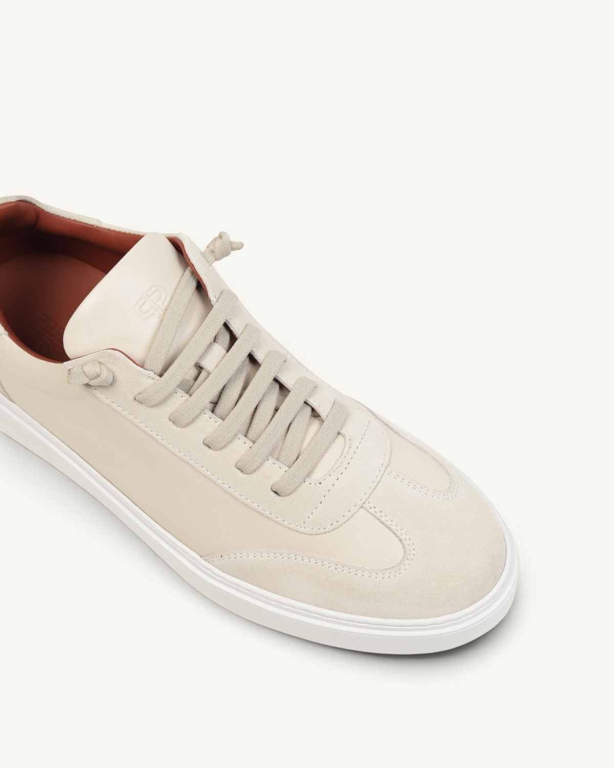 Prestige Legend Walk men's sneaker in royal yoghurt nappa leather with suede overlays and matching laces