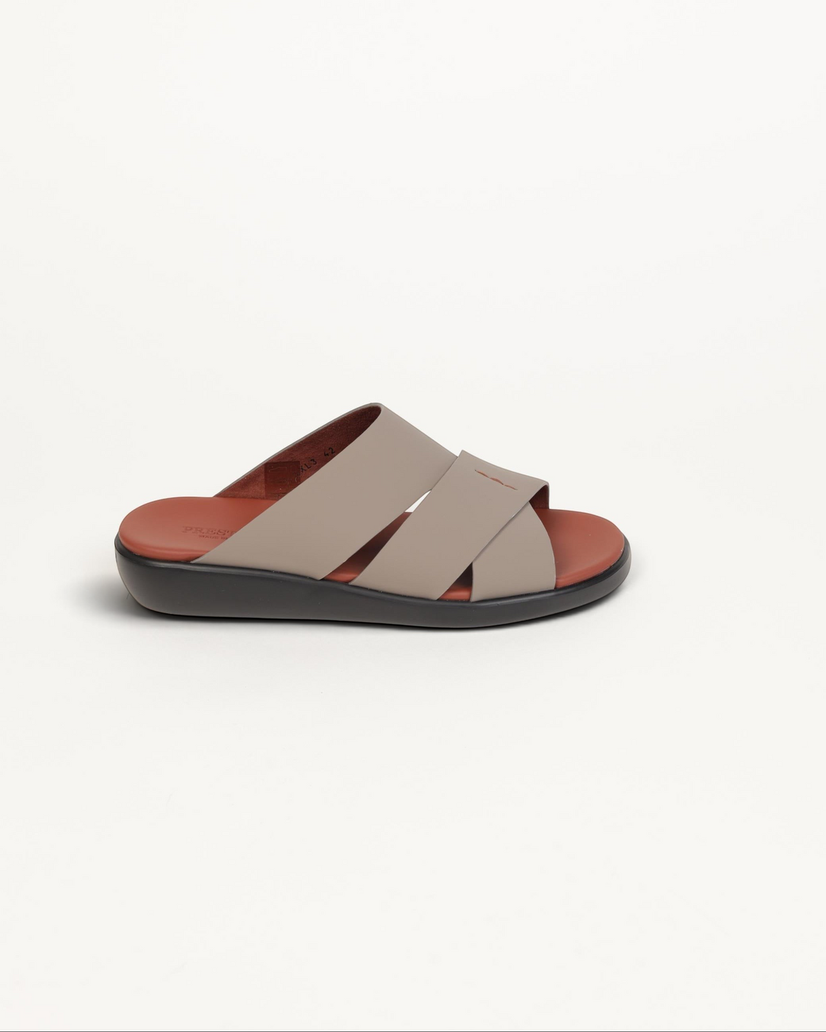 Prestige Lord Gommato mink extra light men's sandals with wide crossover straps and a comfortable contoured footbed.