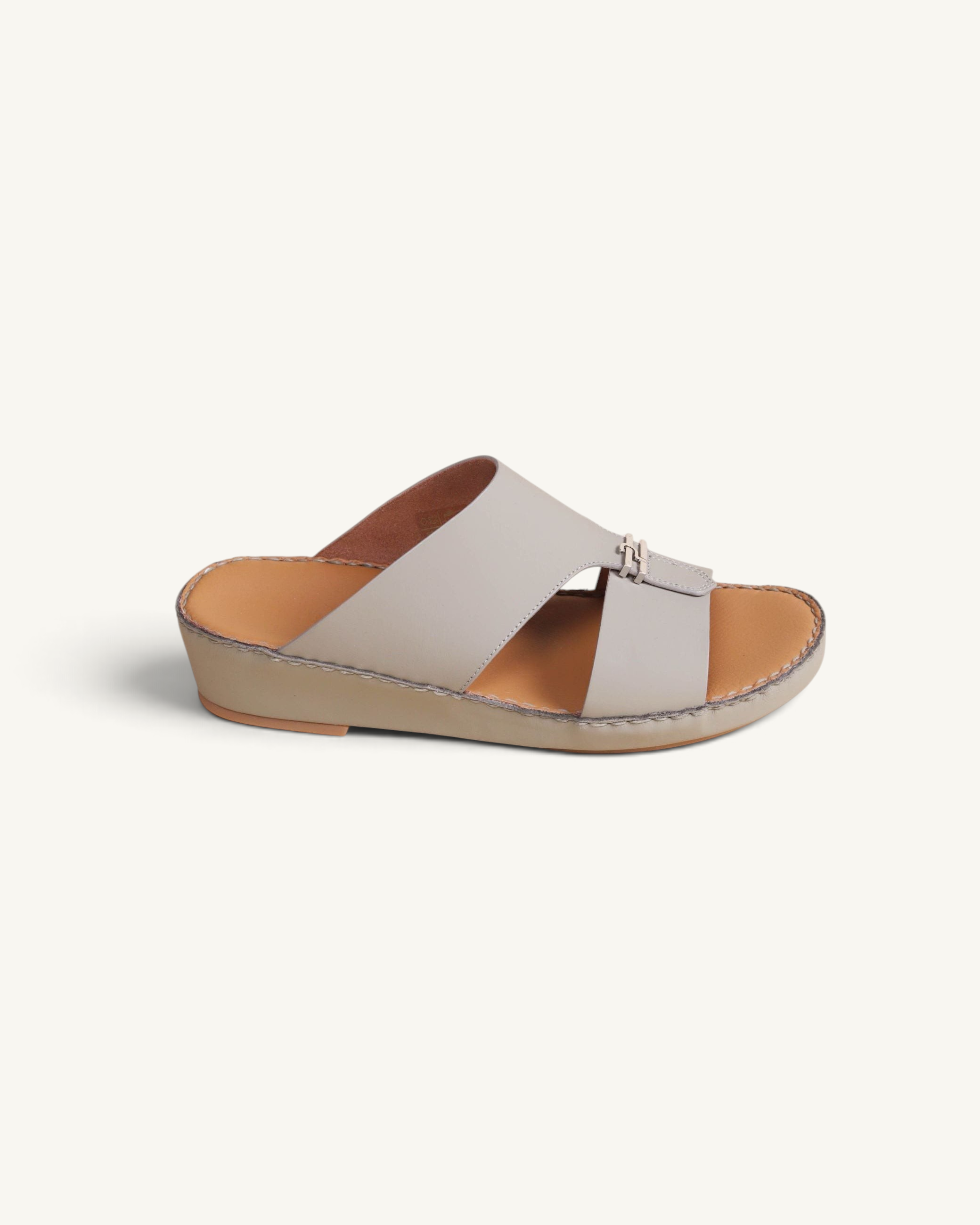 Prestige men classic sandals in matt seppia featuring a wide strap design and comfortable tan leather footbed