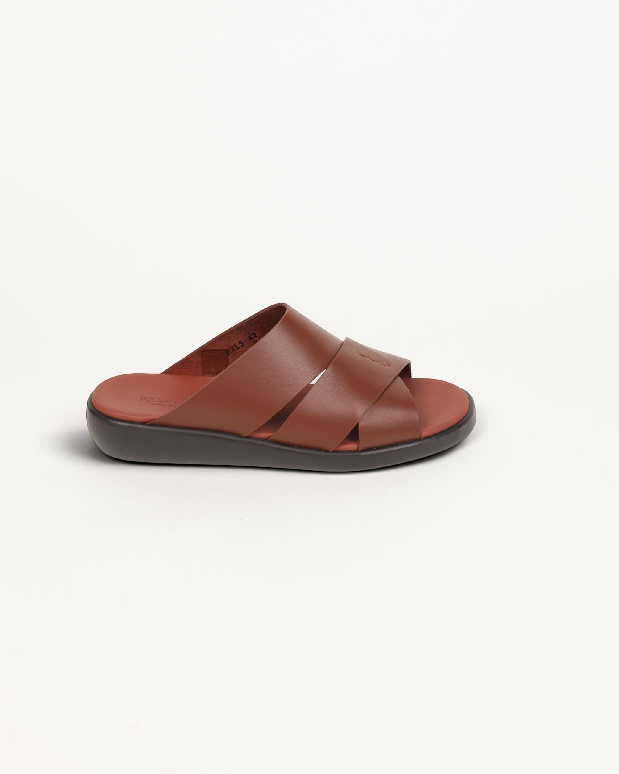 Prestige men's extra light sandals in soft mattone nappa leather with a comfortable slip-on design