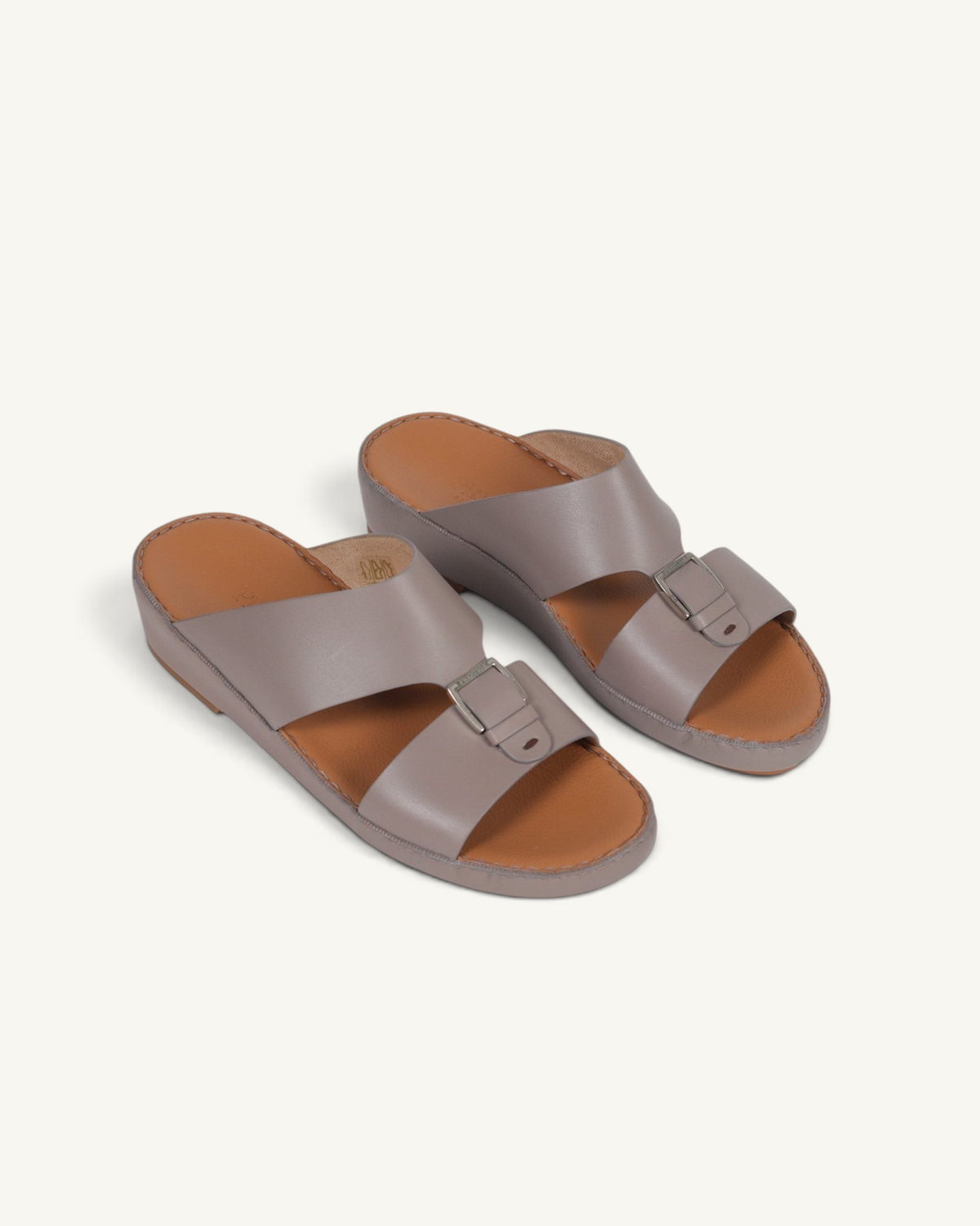 Prestige P3344 Phantom NC mink leather slide sandals with adjustable buckle straps and tan cushioned footbeds.