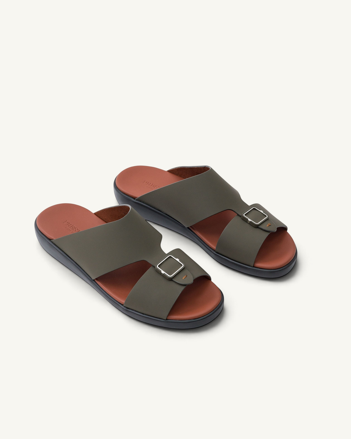 Prestige Lord Gommato mocha extra light men's sandals with a single buckle strap and comfortable footbed