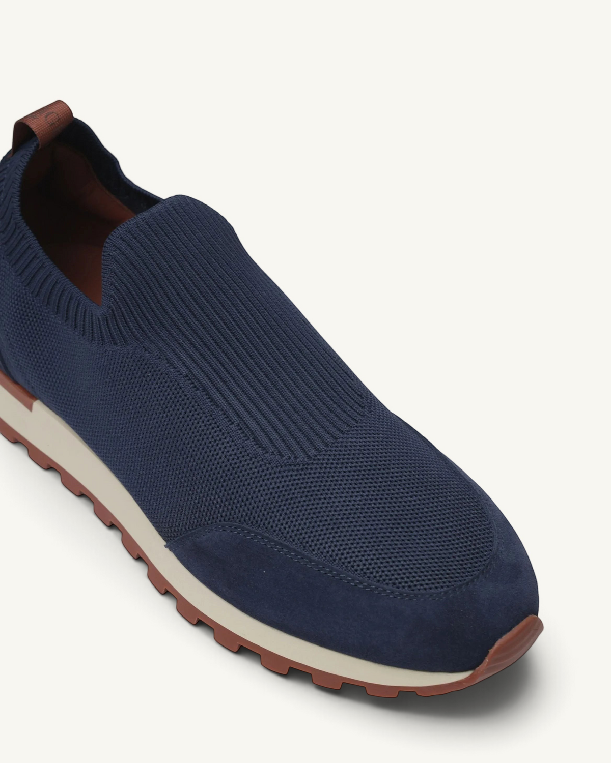 Prestige PS-U5365 Flexy Lux active sneakers in navy blue with a breathable knit upper and suede toe cap